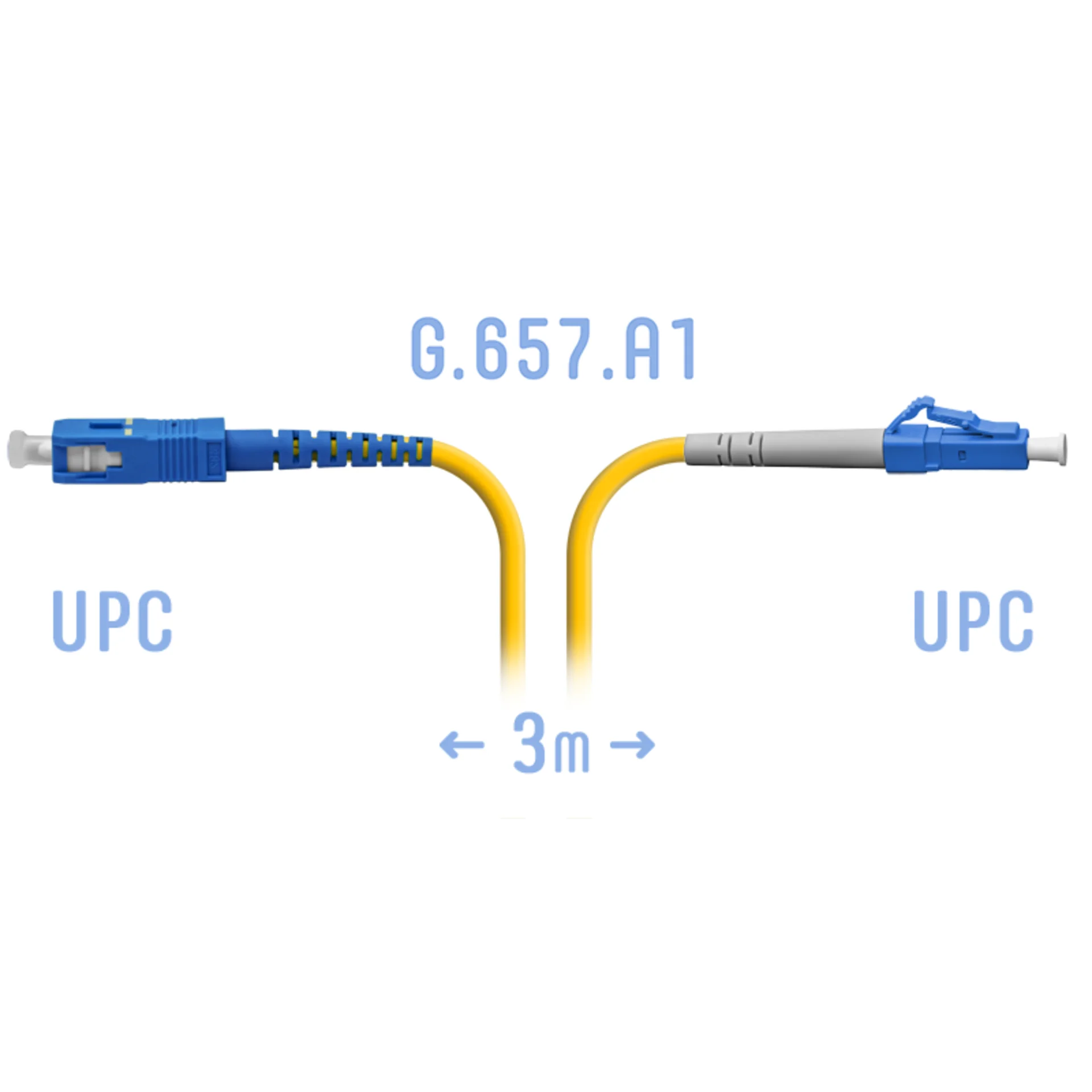 Патчкорд оптический LC/UPC?SC/UPC SM G.657.A1  3 метра SNR-PC-LC/UPC-SC/UPC-A-3m