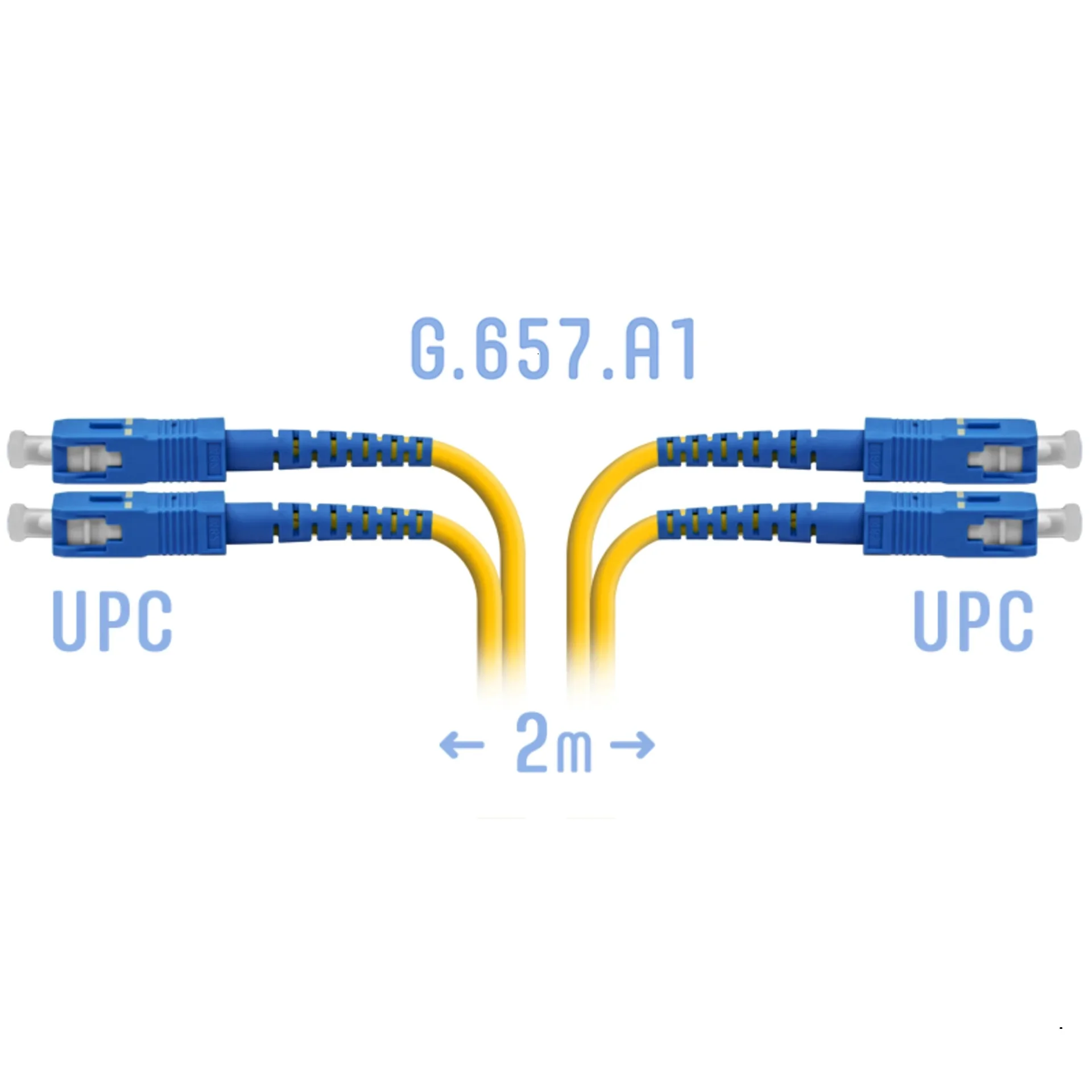 Патчкорд оптический SC/UPC SM G.657.A1 Duplex 2 метра