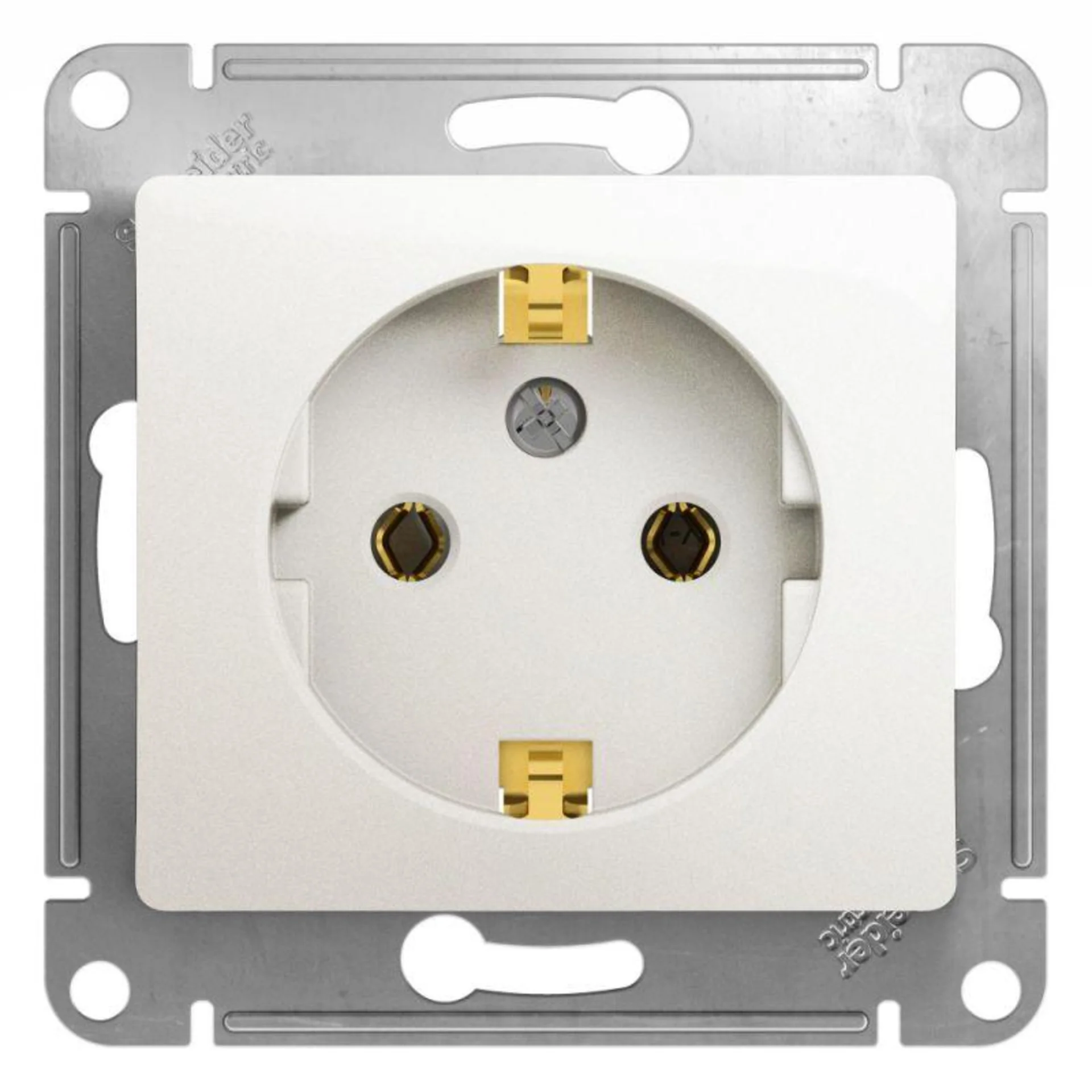 Розетка 1-м СП Glossa 16А IP20 с заземл. механизм перламутр. Systeme Electric GSL000643