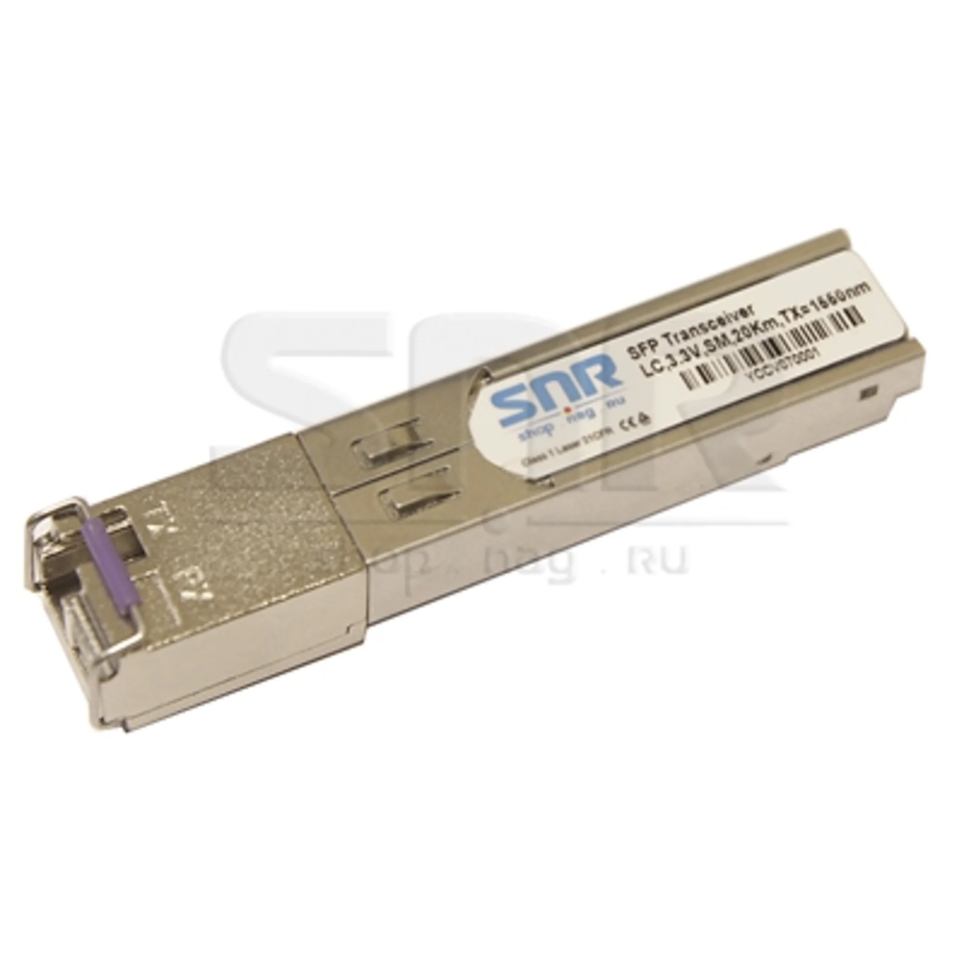 Одноволоконный модуль, SFP SGMII WDM, разъем LC simplex, рабочая длина волны Tx/Rx: 1550/1310нм, дальность до 10км