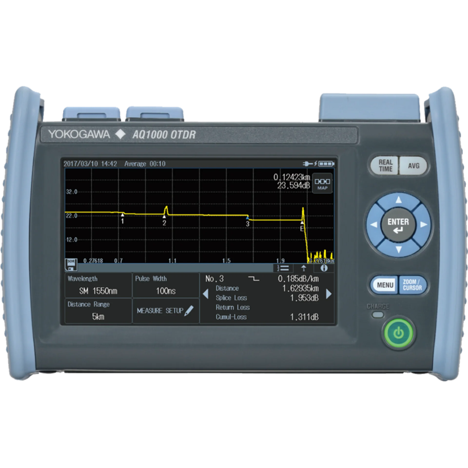 Рефлектометр оптический Yokogawa AQ1000-UFC/VLS SM, 1310/1550 нм, 32/30 дБ, PC,SLS,VLS,TS, адаптер FC