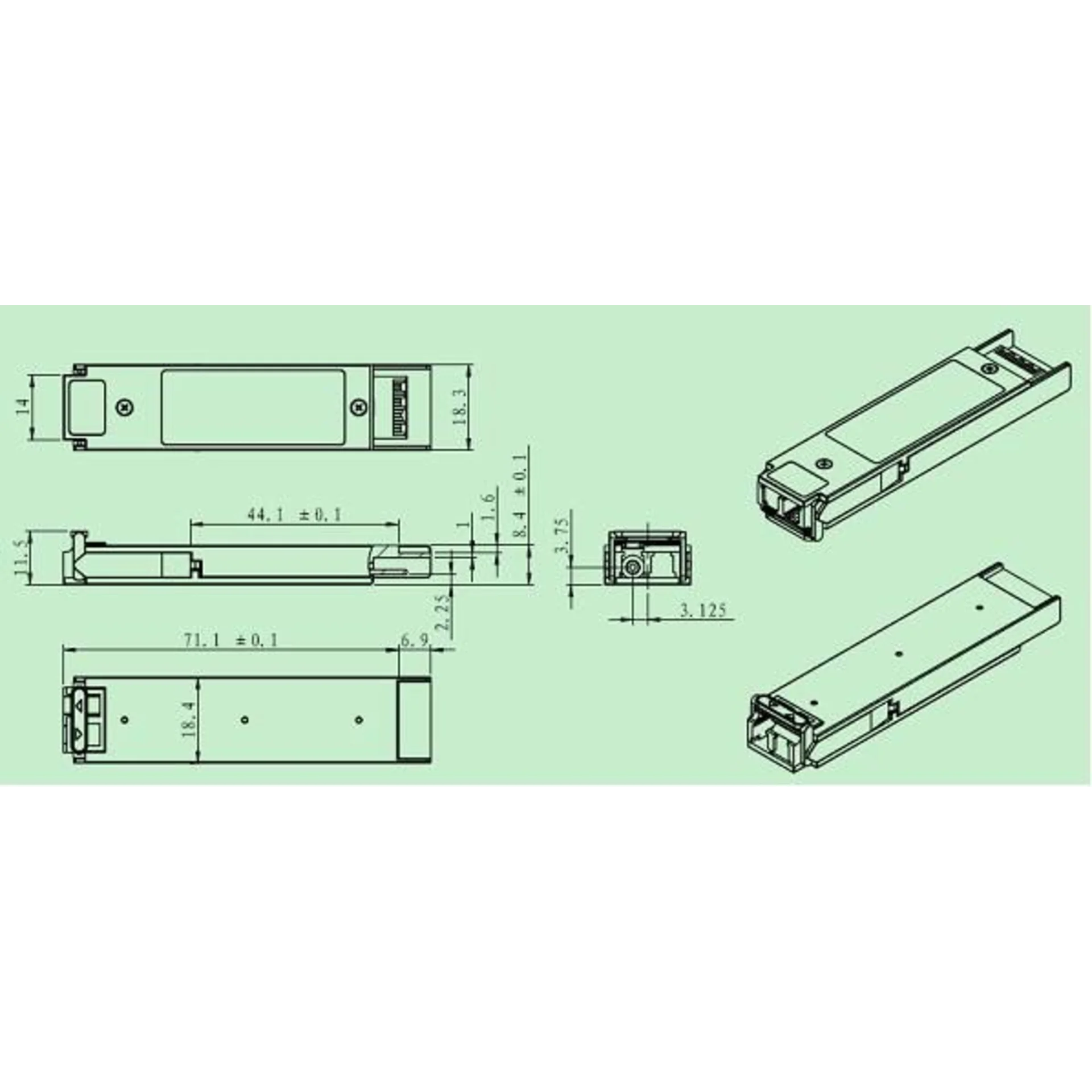 SNR SNR-XFP-W37-60 Модуль XFP WDM, дальность до 60км (21dB), 1330нм