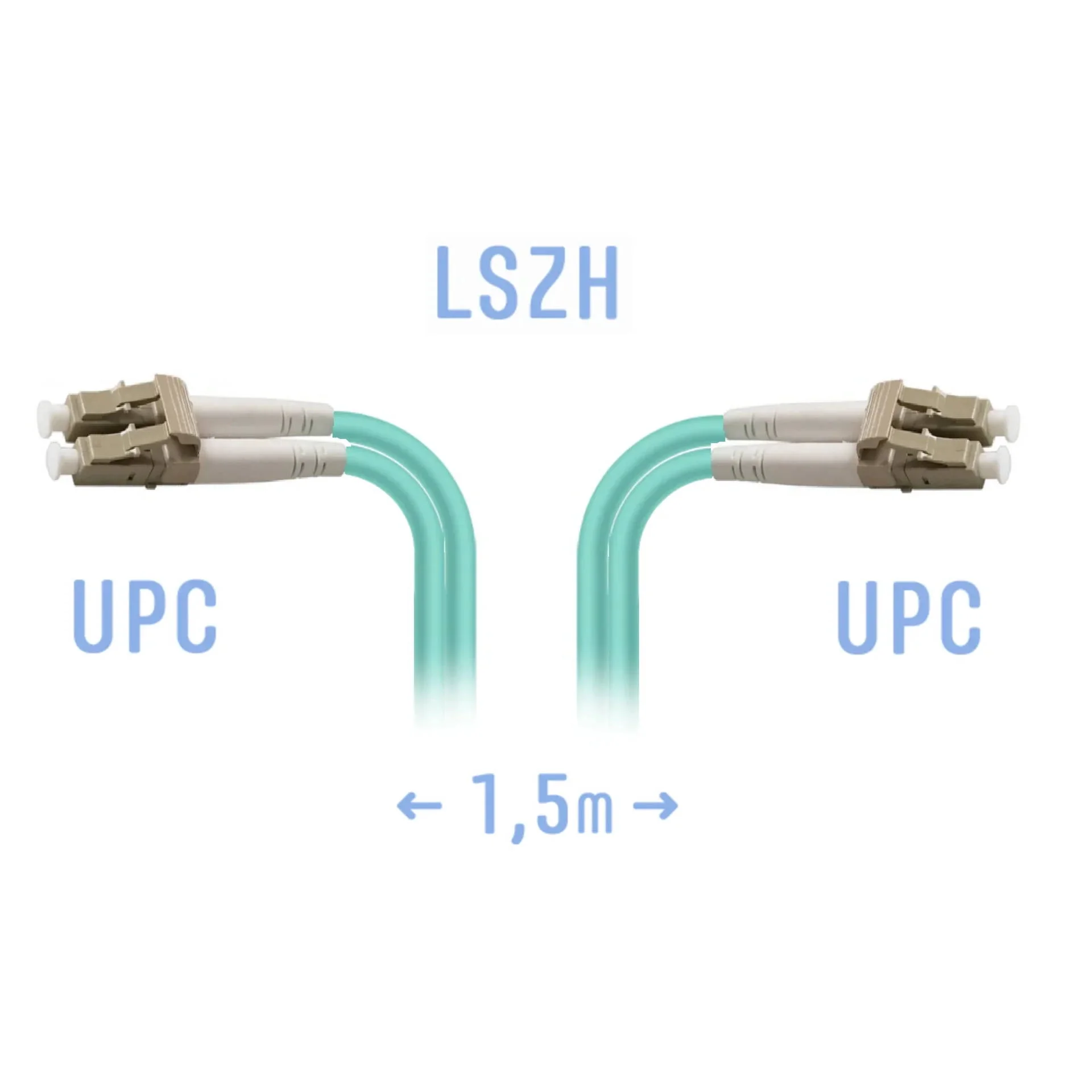 Патчкорд оптический B-Optix LC/UPC MM Duplex 1,5 метра