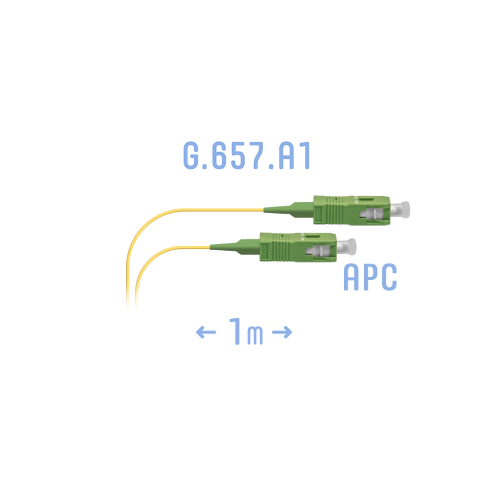 Патч-корд оптический SNR, SC/APC SM, SC/APC-SC/APC, 1м, желтый (SNR-PC-SC/APC-A-1m (0,9))