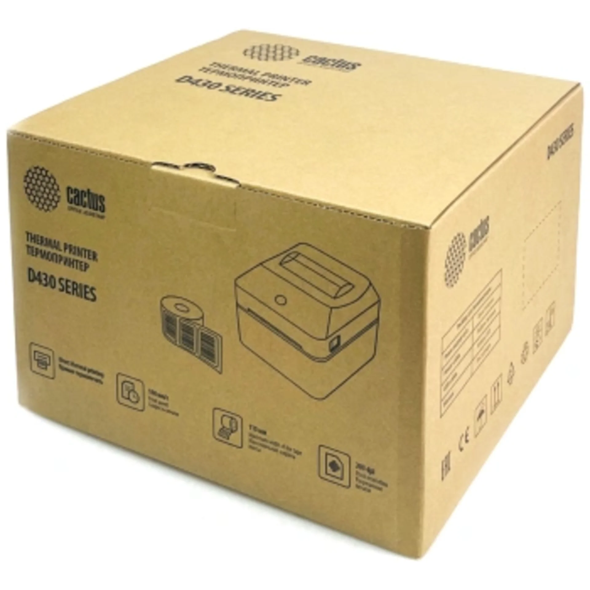 Термопринтер Cactus CS-TP-D430U 203dpi 160мм/с/USB для печ.этик. черный