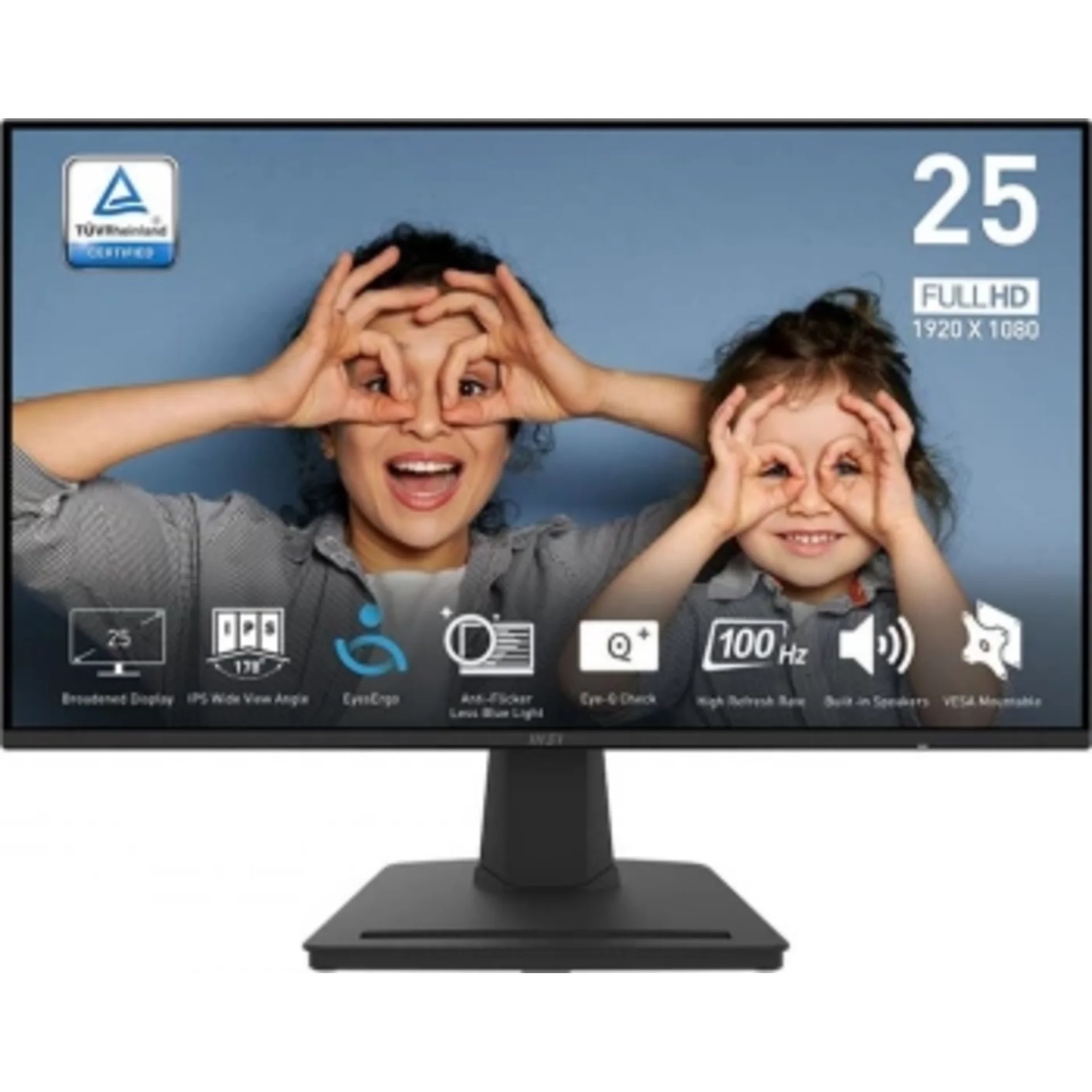 MSI PRO 24.5" MP252 Black {IPS 1920x1080 100Hz 4ms 178/178 300cd 1300:1 HDMI DisplayPort MM} (9S6-3PC4CT-005/9S6-3PC4CT-018)