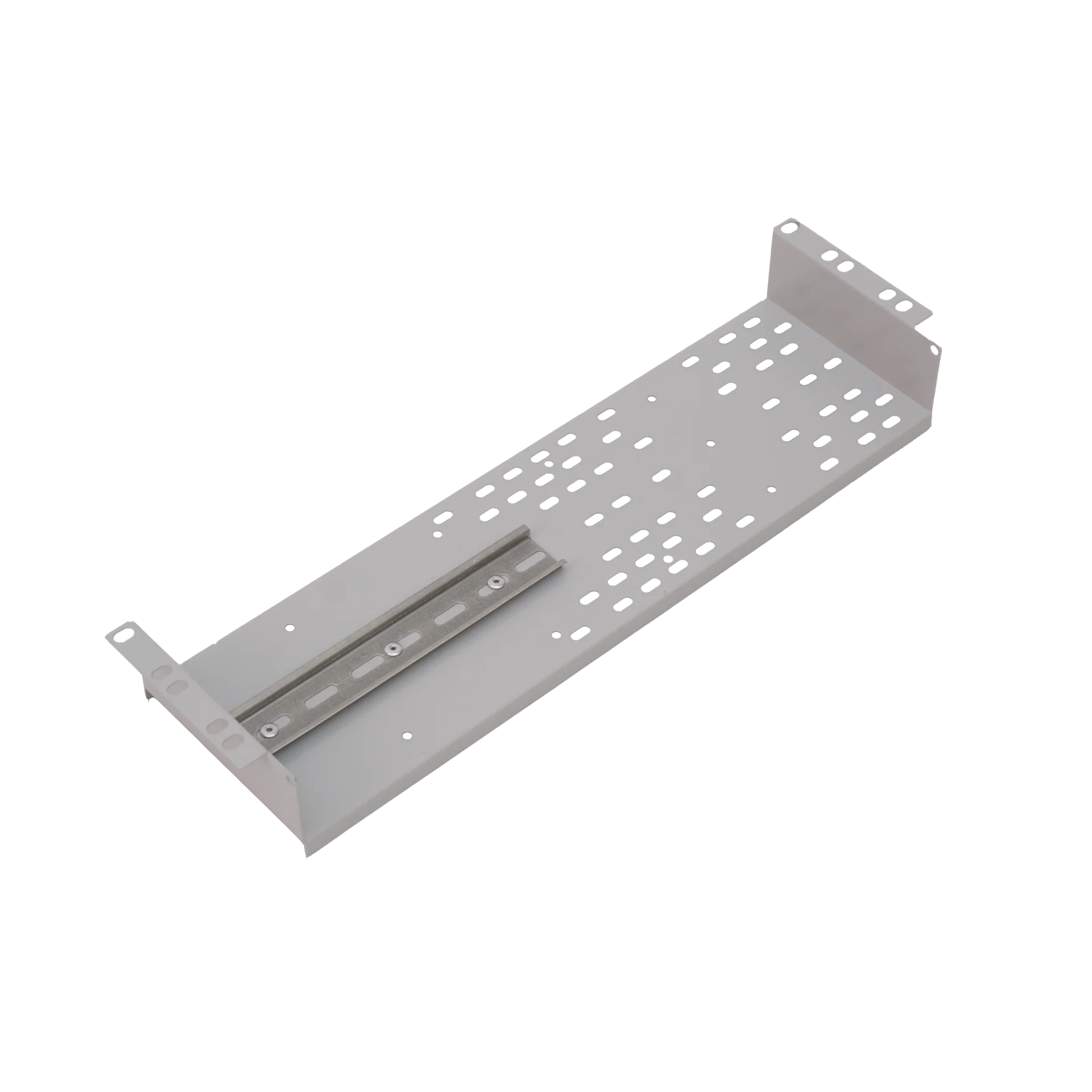 Вертикальная полка 19" с Din-рейкой, 3U, глубина 60 мм, без крышки, RAL7035