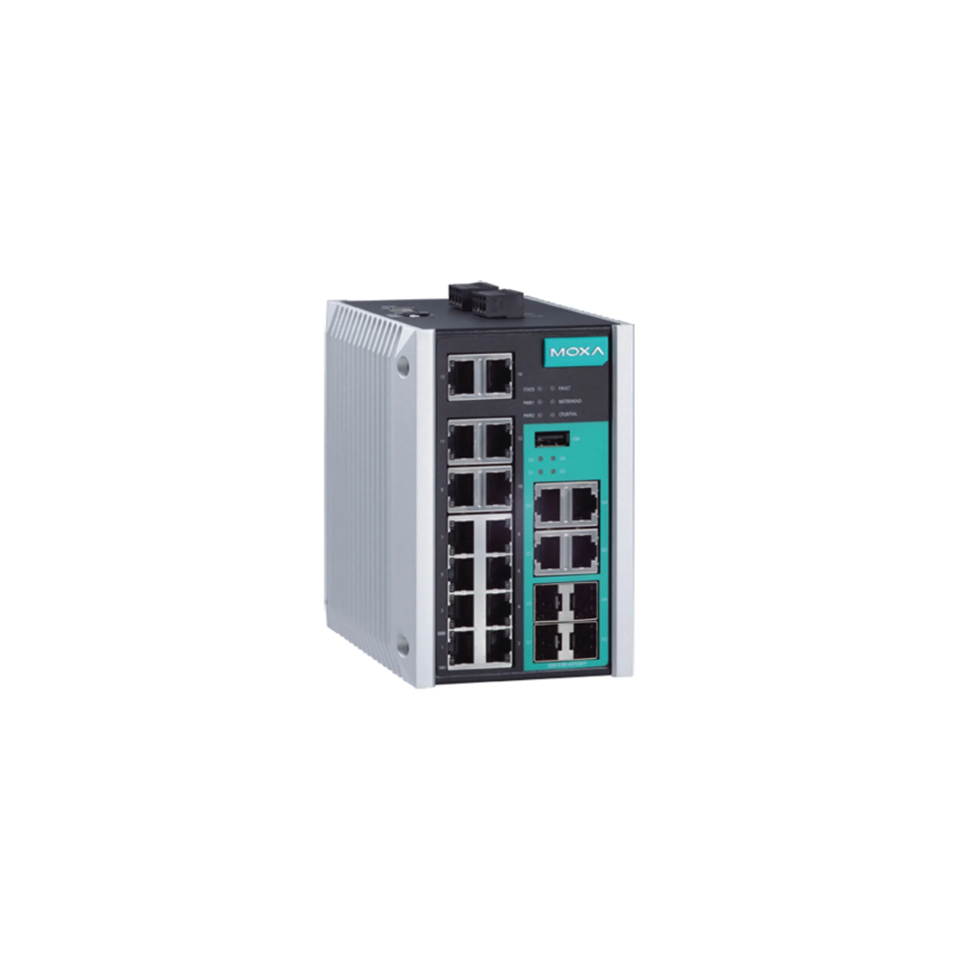 Управляемый коммутатор Gigabit Ethernet c портами 14 x 10/100BaseTX, 4 x 10/100/1000BaseT(X) или 100/1000BaseSFP, с расширенным диапазоном температур