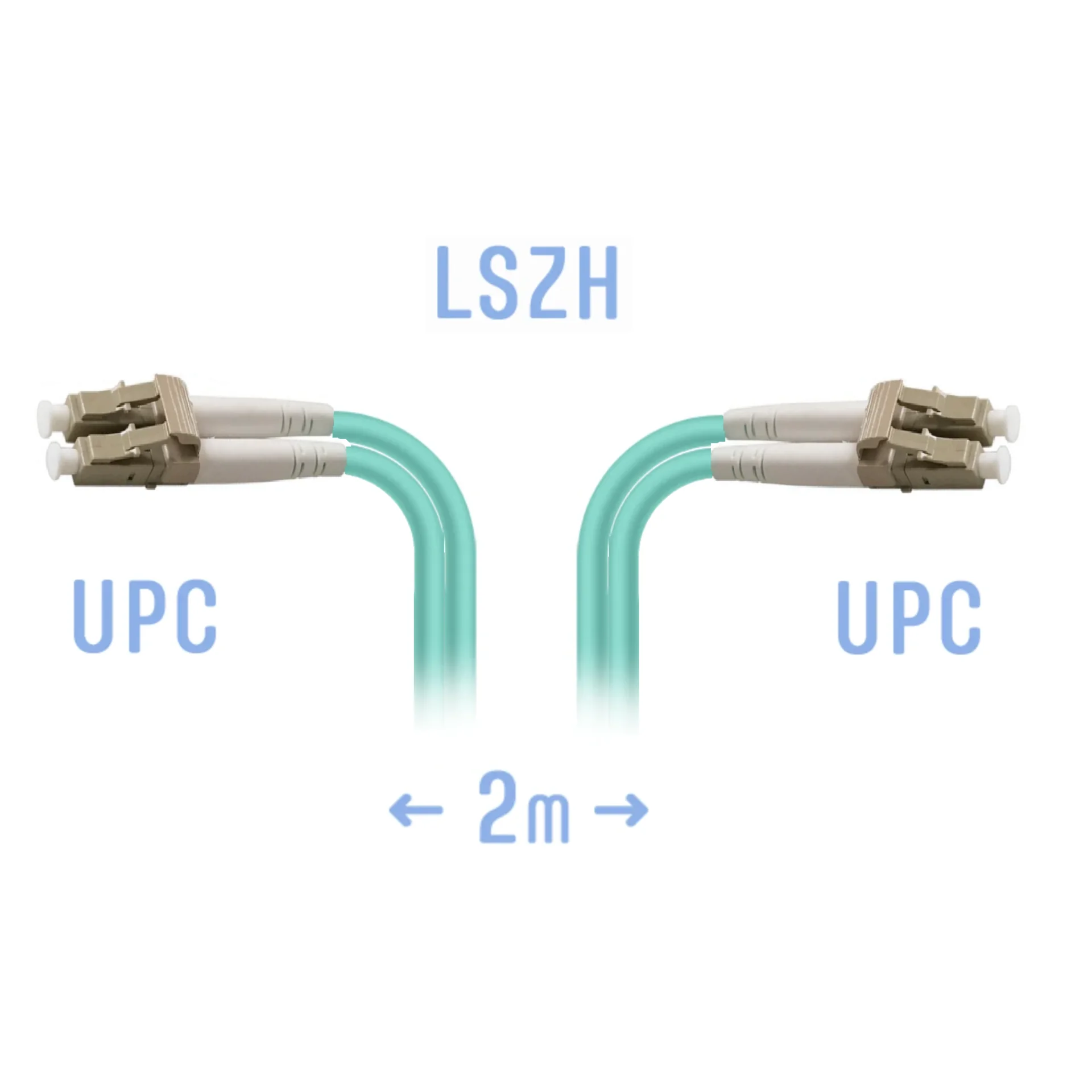 Патчкорд оптический B-Optix LC/UPC MM Duplex 2 метра