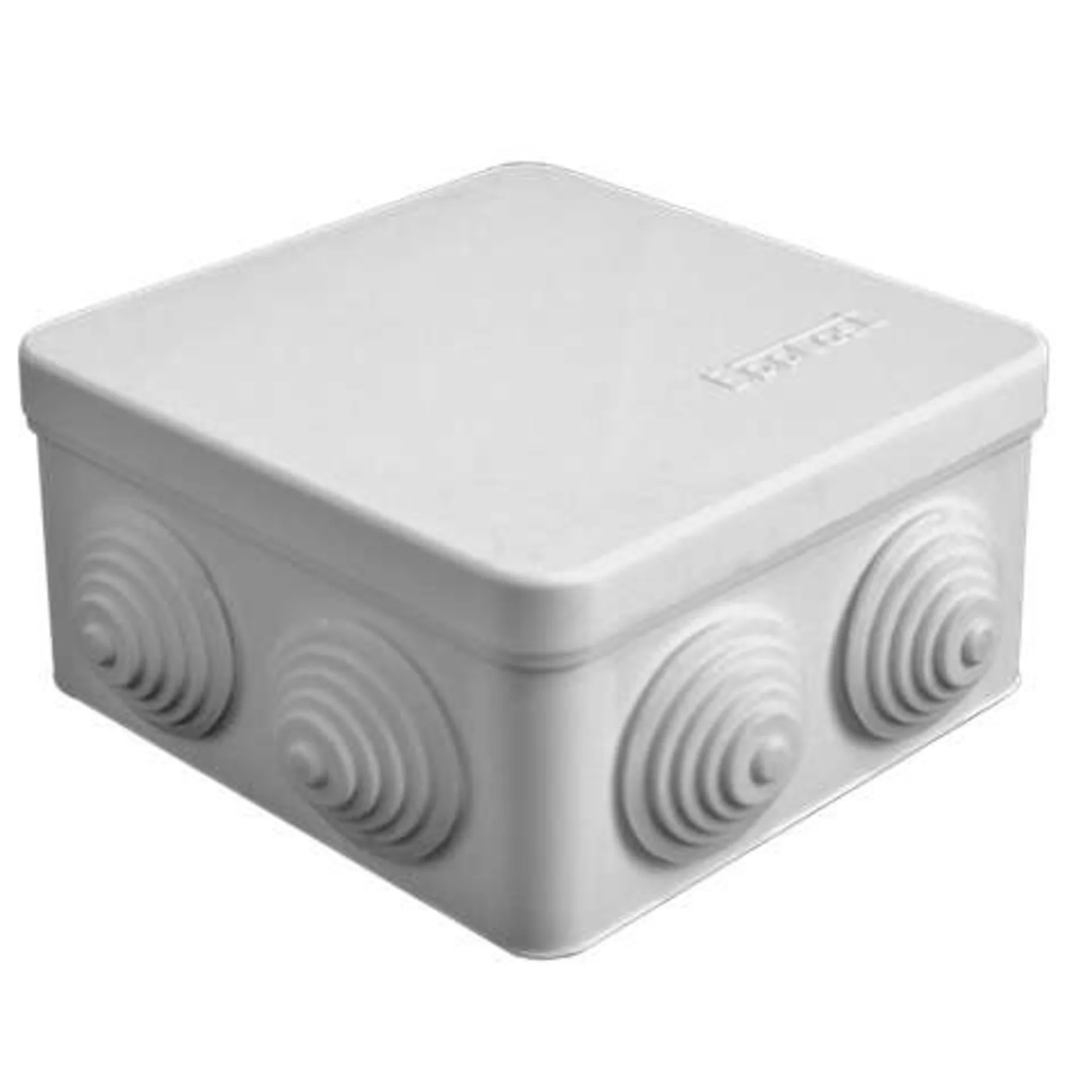 Коробка распределительная ОП 105х105х56 7 выходов 4 гермоввода IP54 крышка защелкивающаяся сер. Epplast 100012