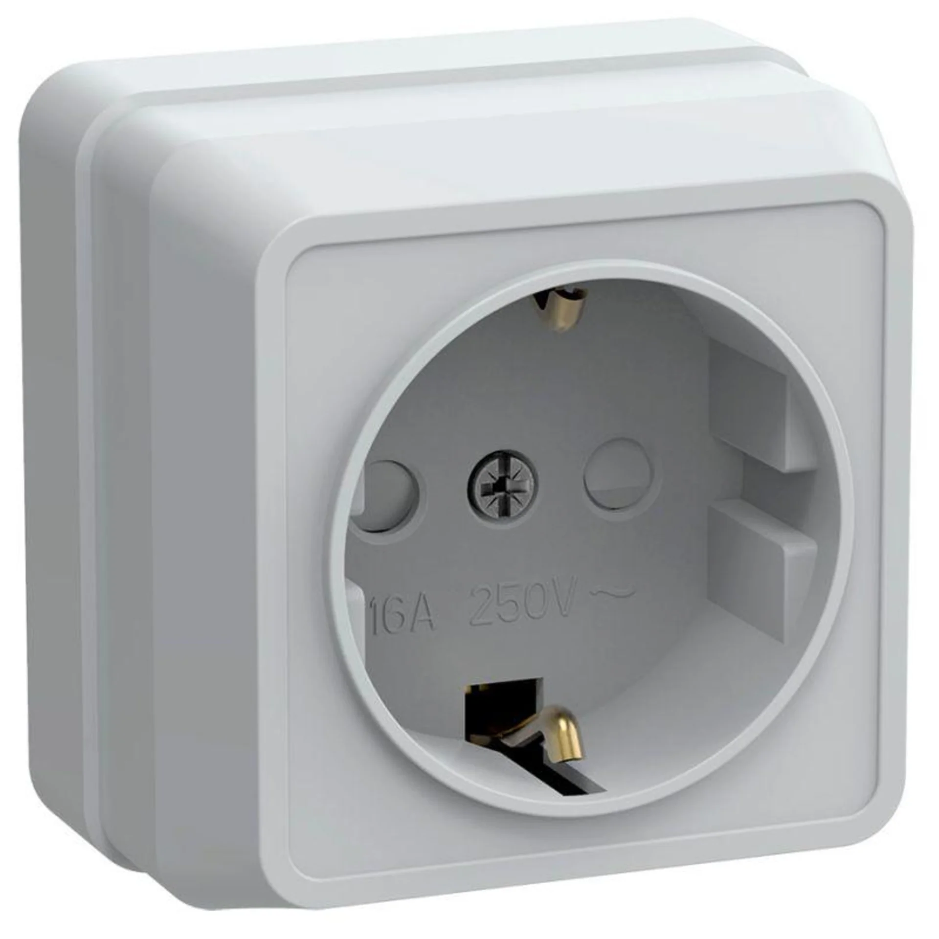 Розетка IEK ERO14-K01-16-DC, 1-местная, с заземлением, с защитными шторками, 10А, IP20