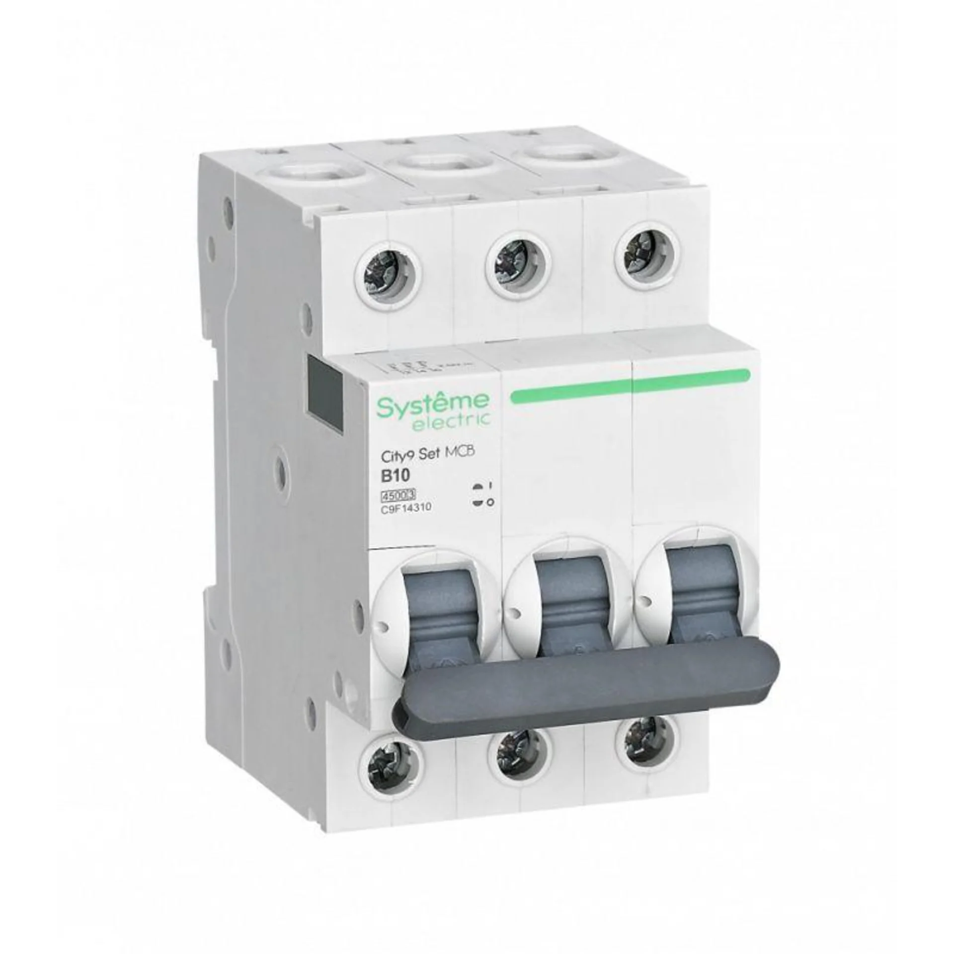 Выключатель автоматический модульный 3п B 10А 4.5кА City9 Set 400В Systeme Electric C9F14310