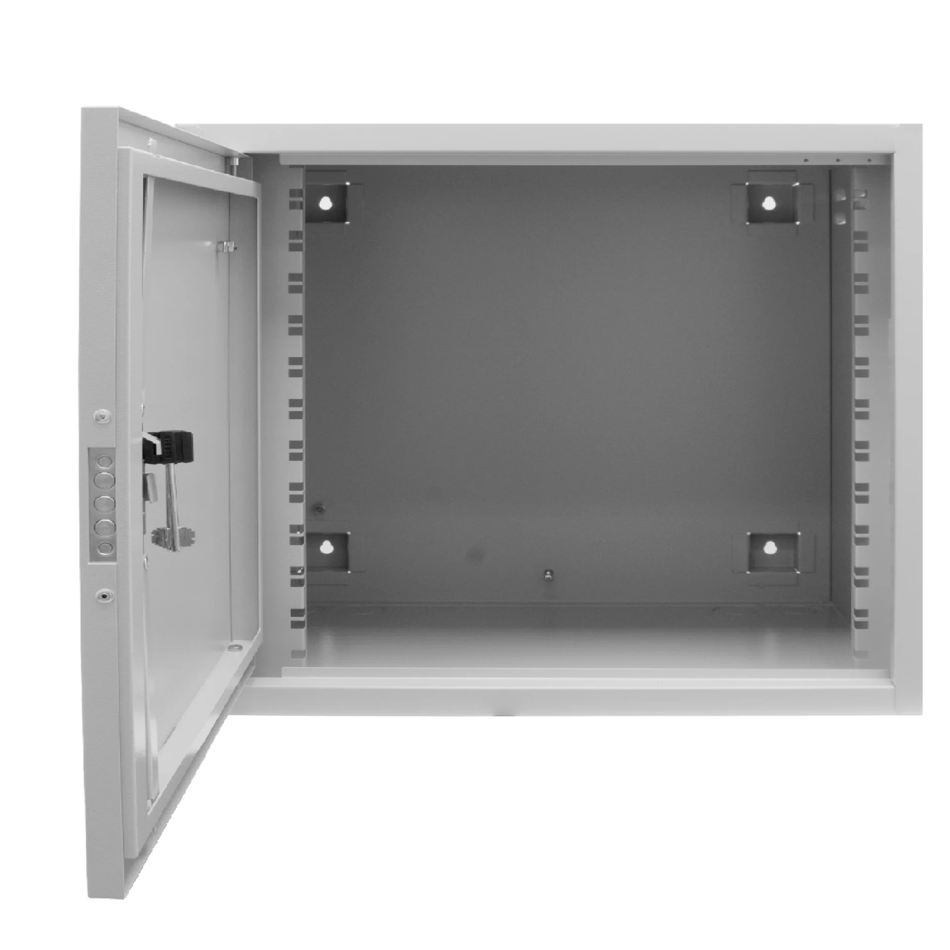 Шкаф телекоммуникационный настенный 12U 577x500мм, серый, SNR Great SNR-VPC-Great12-T-2-7035