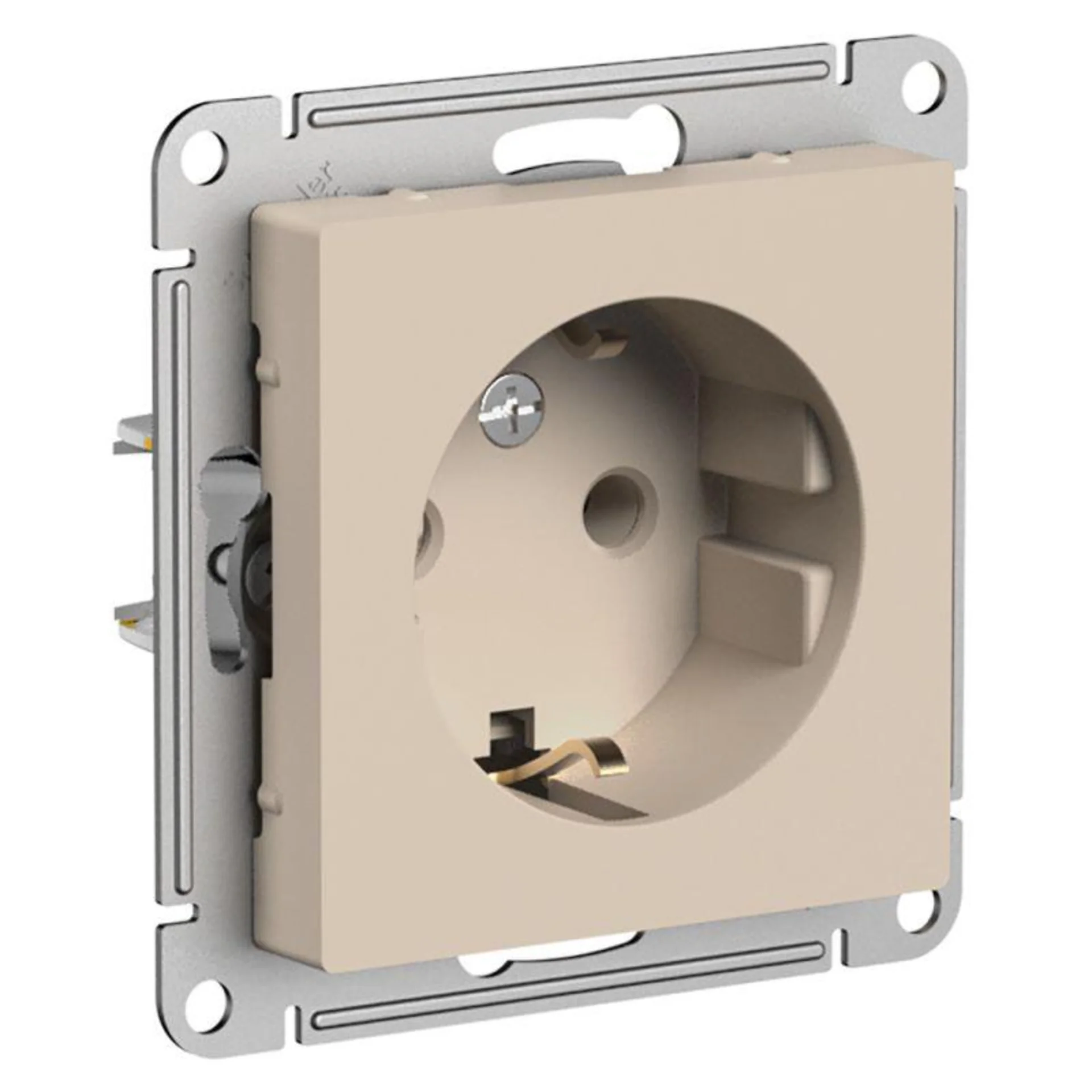Schneider Electric ATN001243 ATLASDESIGN РОЗЕТКА с заземлением, 16А, механизм, ПЕСОЧНЫЙ