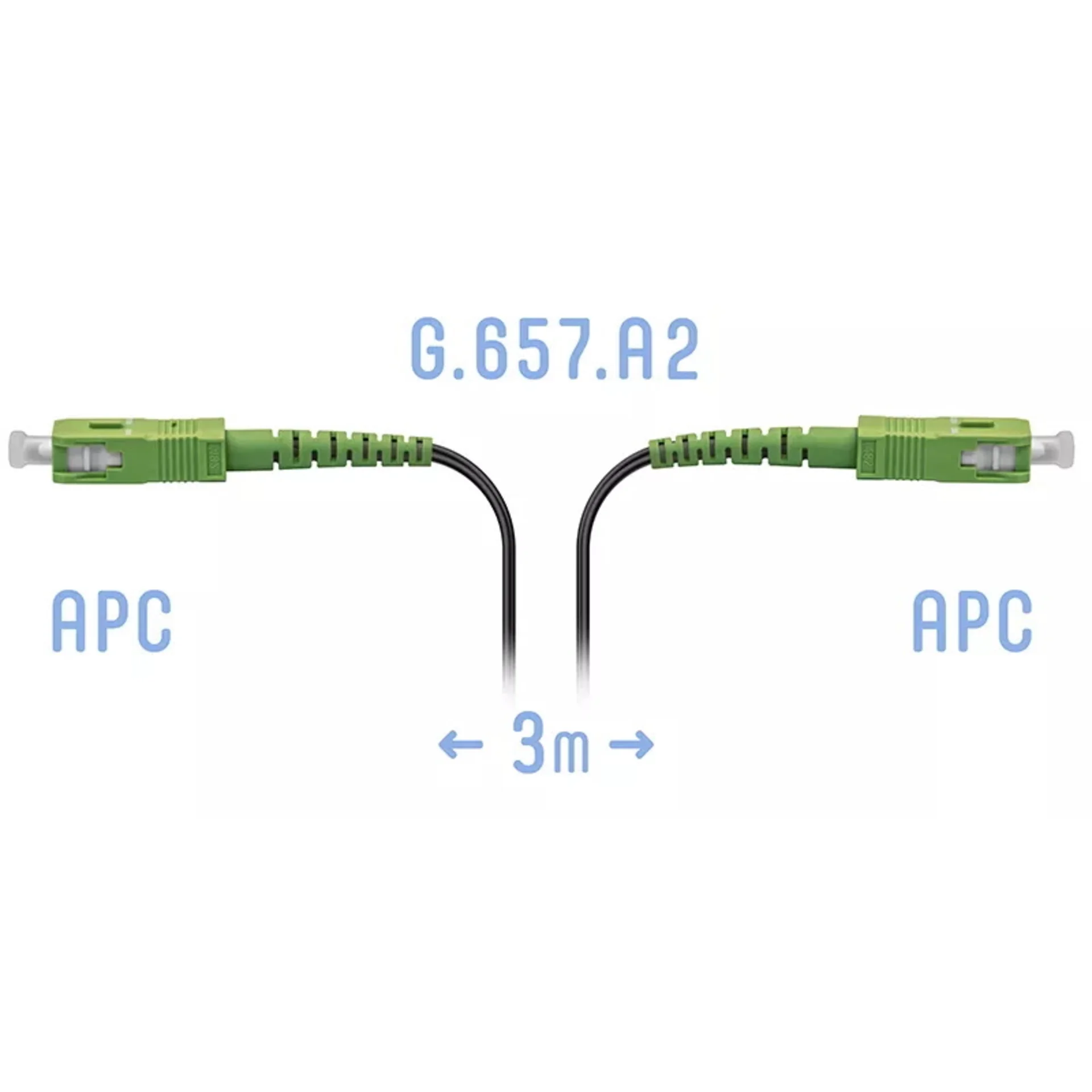 Патчкорд оптический FTTH SC/APC, кабель 604-02-01, 3 метра