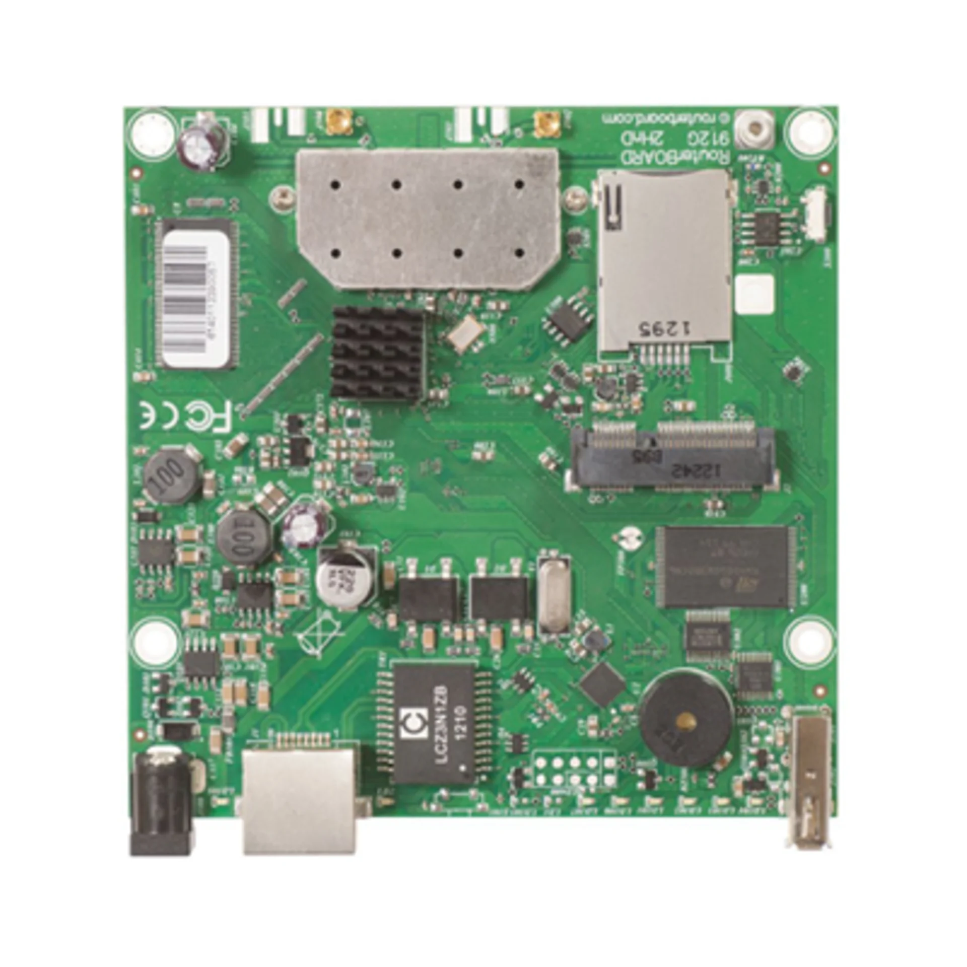 Плата RB912UAG-2HPnD Mikrotik (600MHz CPU, 64MB RAM, 1xGigabit Ethernet, onboard 2.4Ghz wireless, miniPCI-express, USB, SIM slot, RouterOS L4) (RB912UAG-2HPnD)