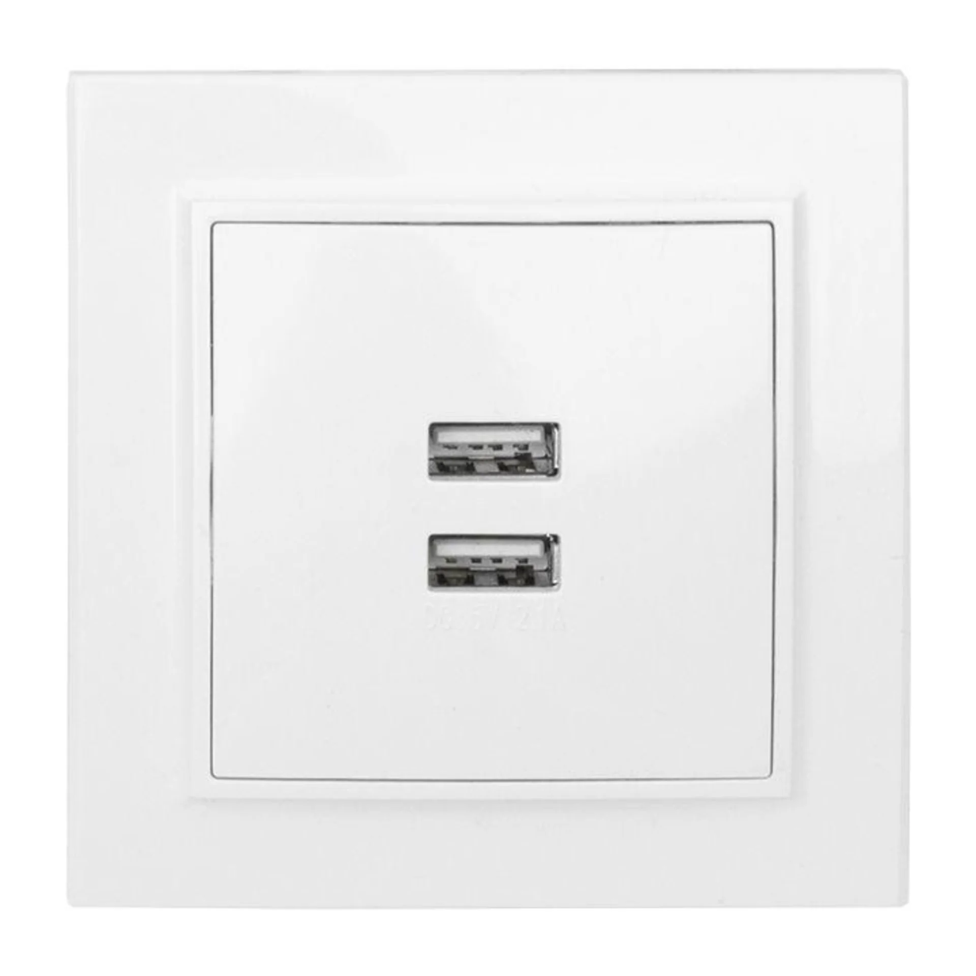 Розетка EKF ERR-2USB-100 Минск USB 2-местная СП 2,1А белая