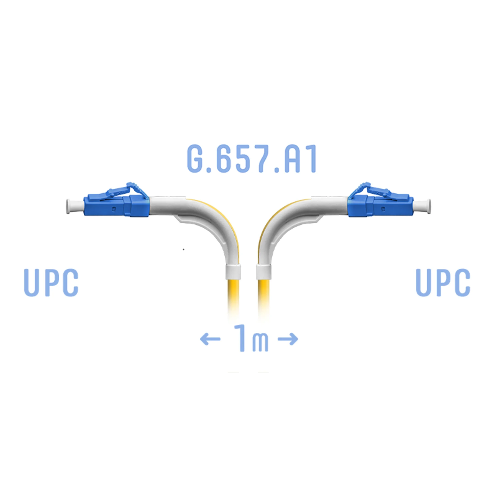 Патч-корд оптический SNR, LC/UPC-LC/UPC, 1м, желтый (SNR-PC-LC/UPC-A-1m (angle))