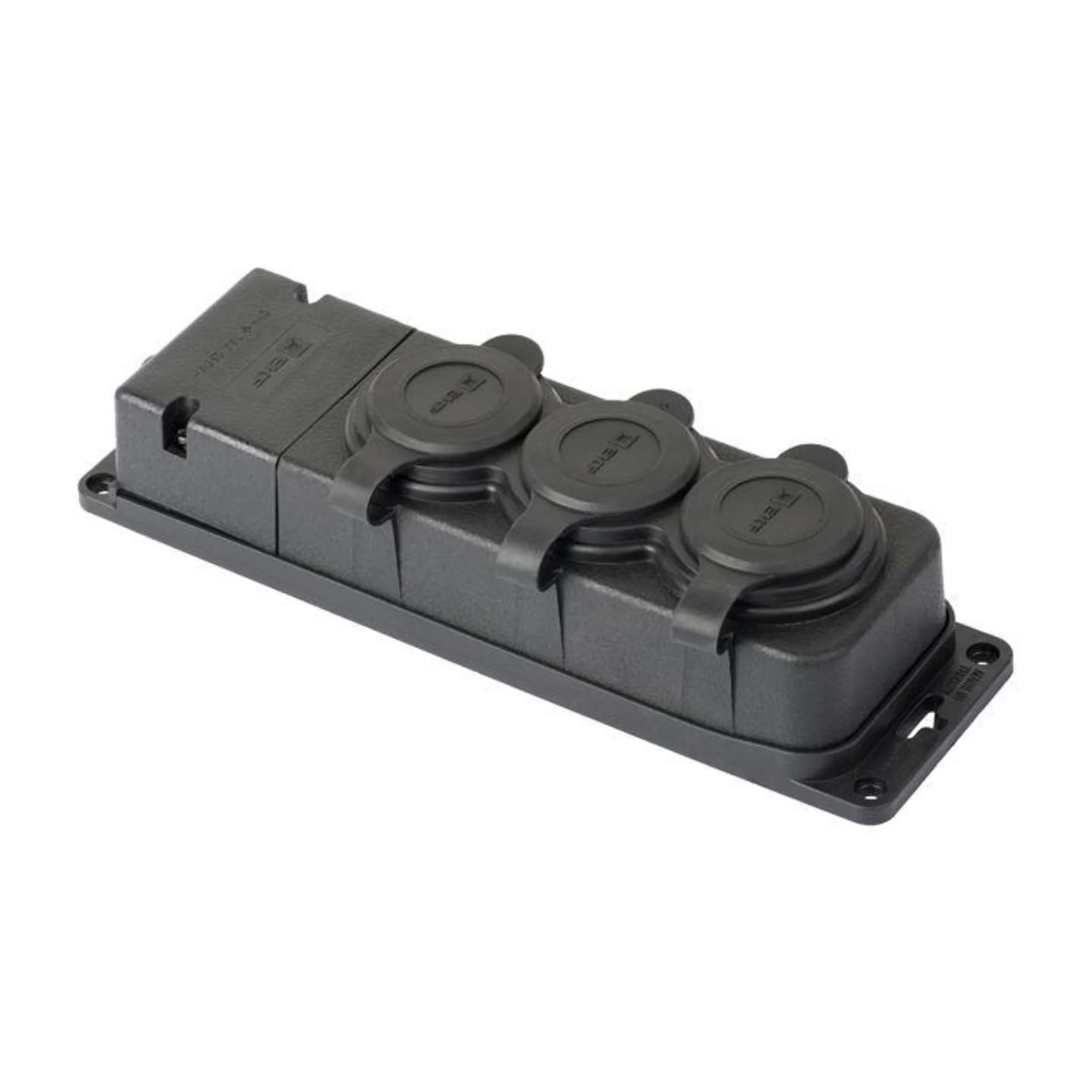 Розетка EKF RPS-015-16-230-44-r, 3-местная, с защитными крышками, 16А, IP44