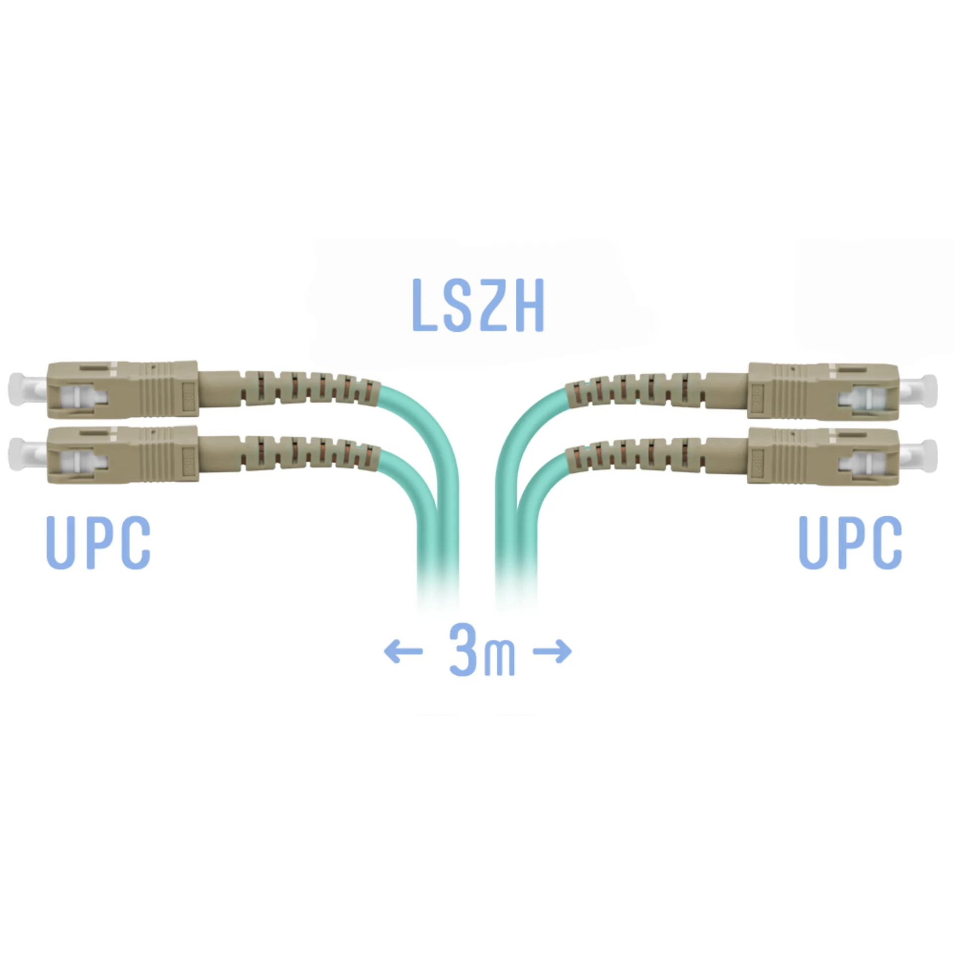 Патч-корд оптический SNR, SC MM Duplex, 3м (SNR-PC-SC/UPC-MM-DPX-3m)