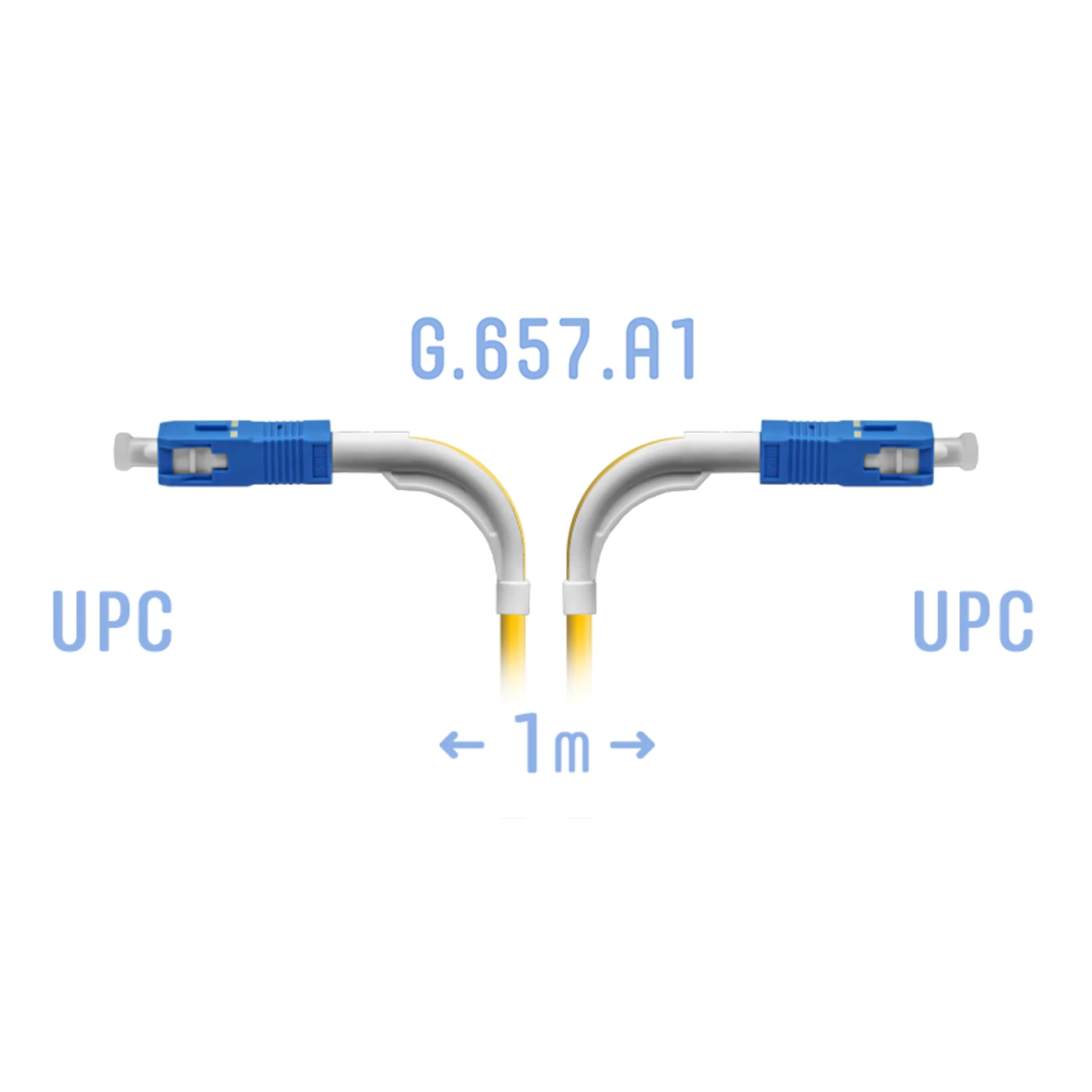 Патч-корд оптический SNR, SC/UPC-SC/UPC, 1м, желтый (SNR-PC-SC/UPC-A-1m (angle))