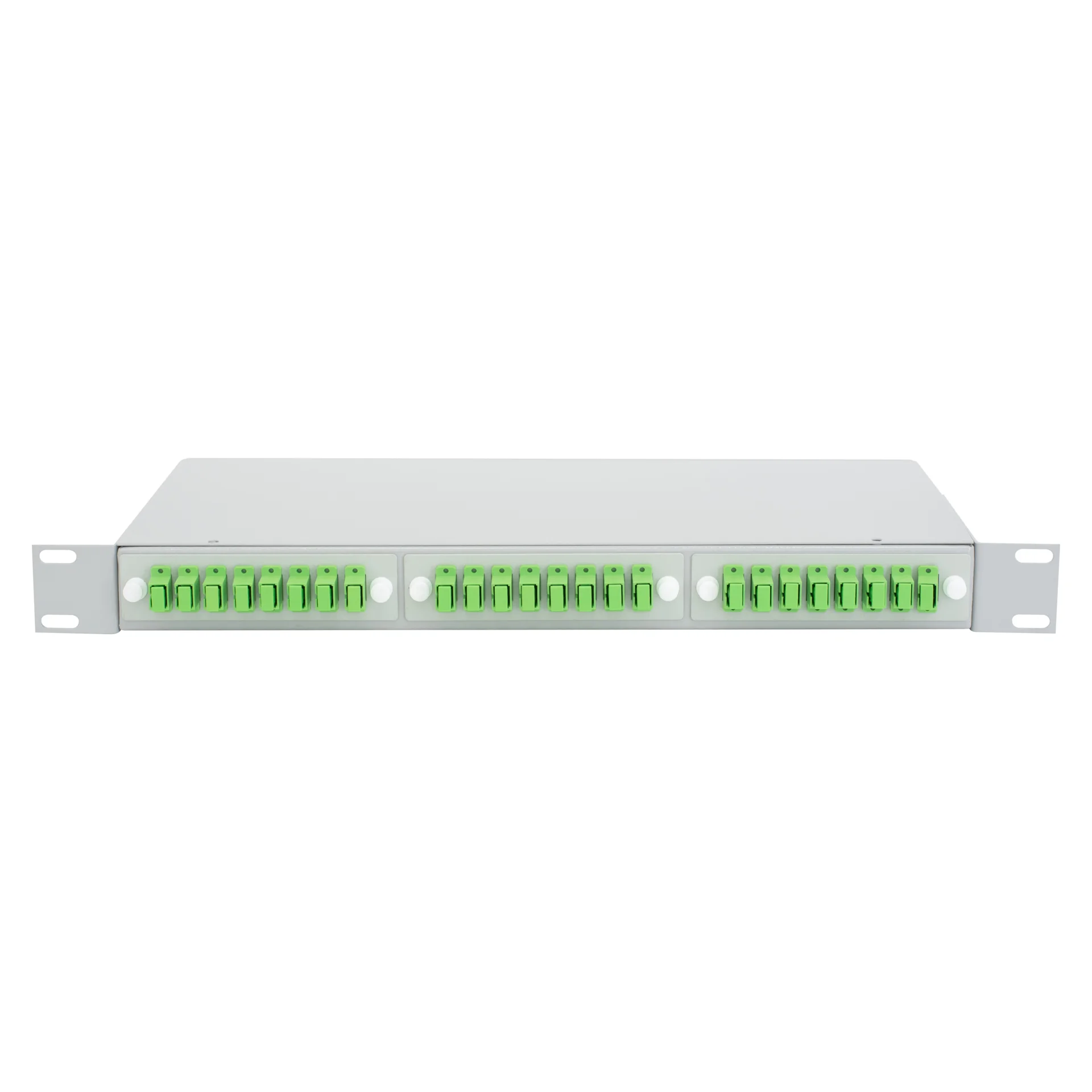 Кросс оптический 19" (ШКОС) укомплектованный на 24 SC/APC порта (комплект с розетками и пигтейлами)