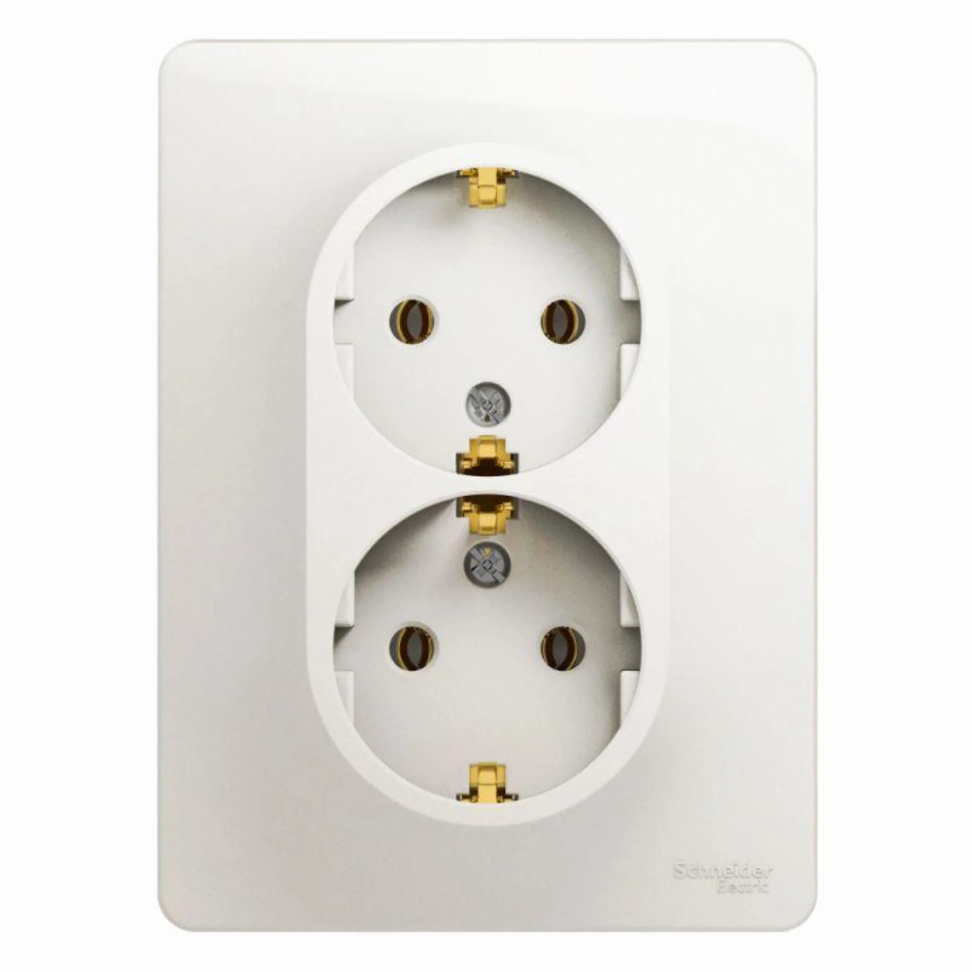 Розетка 2-м СП Glossa 16А IP20 с заземл. в сборе перламутр. Systeme Electric GSL000624