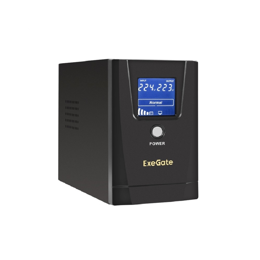 Exegate EX294613RUS ИБП ExeGate Power Smart ULB-500.LCD.AVR.2SH <500VA/300W, LCD, AVR, 2*Schuko, металлический корпус, Black>