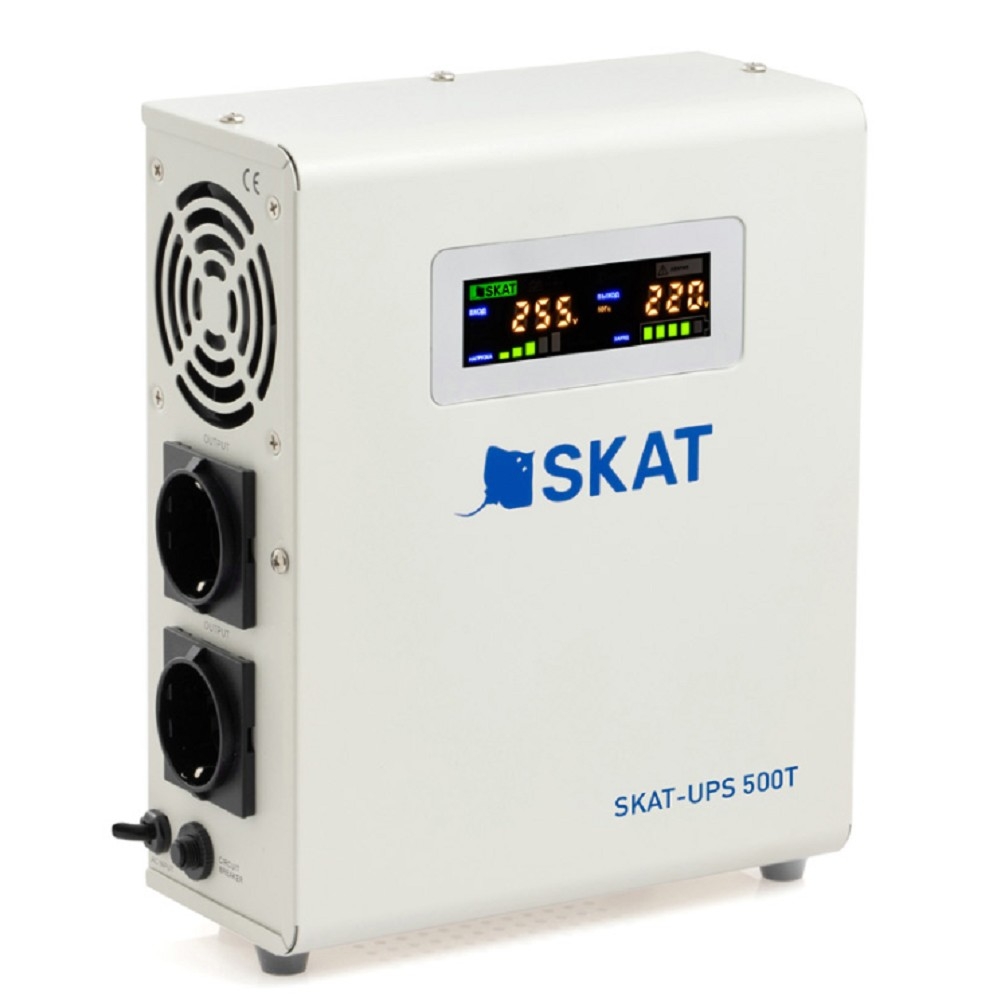 ИБП Бастион SKAT-UPS 500T Line-Interactive 220В, 500ВА/300Вт, чистый синус, БЕЗ АКБ: внешняя 1шт 40-200Ач (4501)