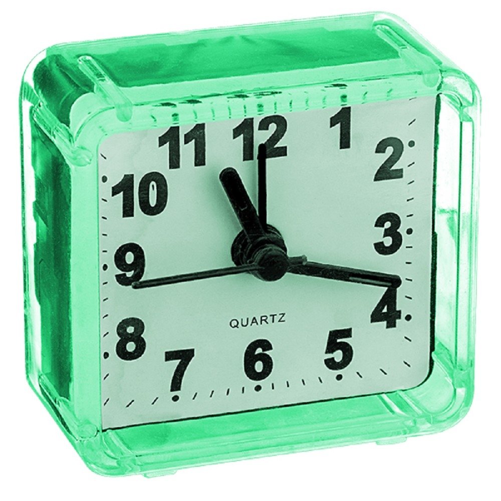 Perfeo Quartz часы-будильник "PF-TC-001", квадратные 5,5*5,5 см, зелёные