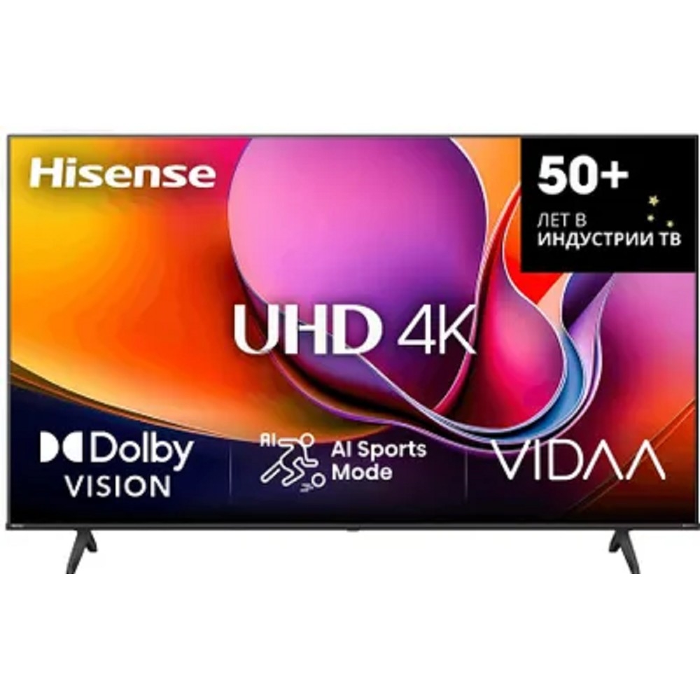 Hisense 43" 43A6Q Frameless черный 4K Ultra HD 60Hz MEMC DVB-T DVB-T2 DVB-C DVB-S DVB-S2 USB WiFi Smart TV