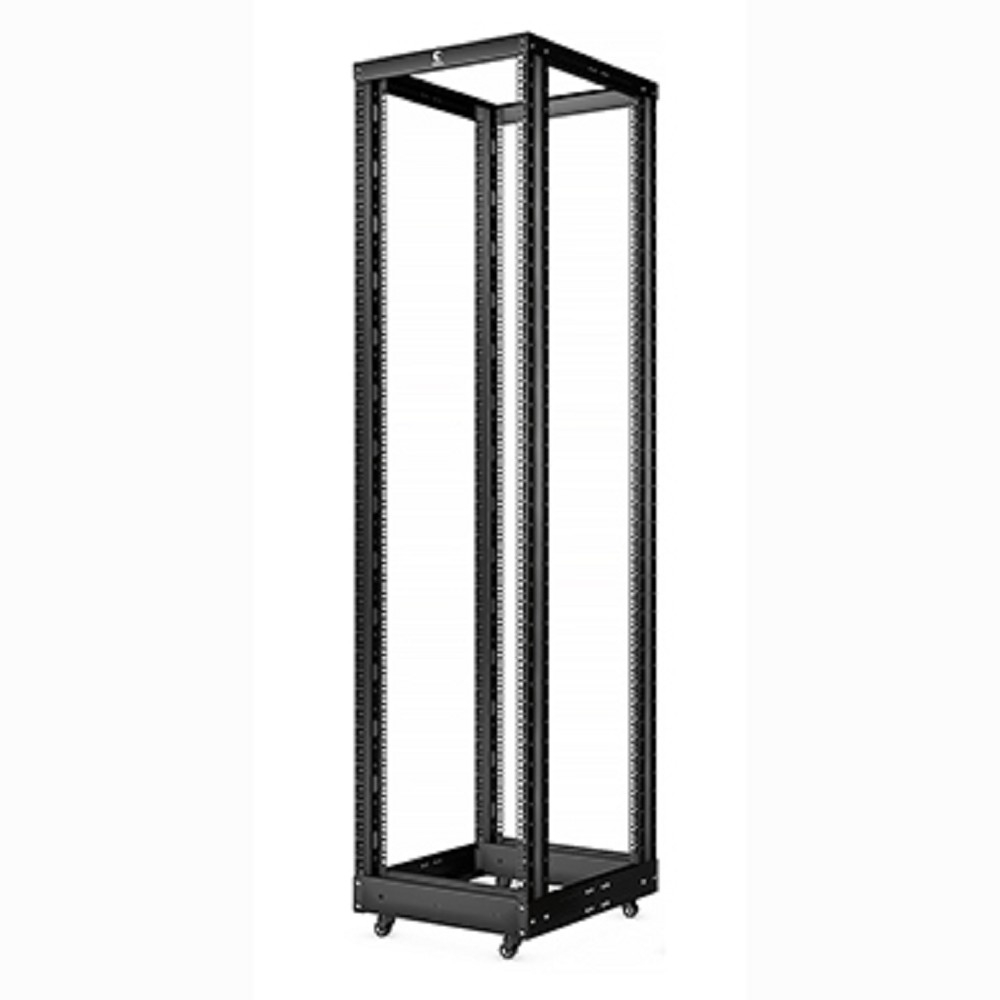RA-45U-1000-BK Стойка открытая 19" Cabeus RА универсальная 45U 2148х515х1000 мм (ВхШхГ) двухрамная цвет: чёрный (усиленная)