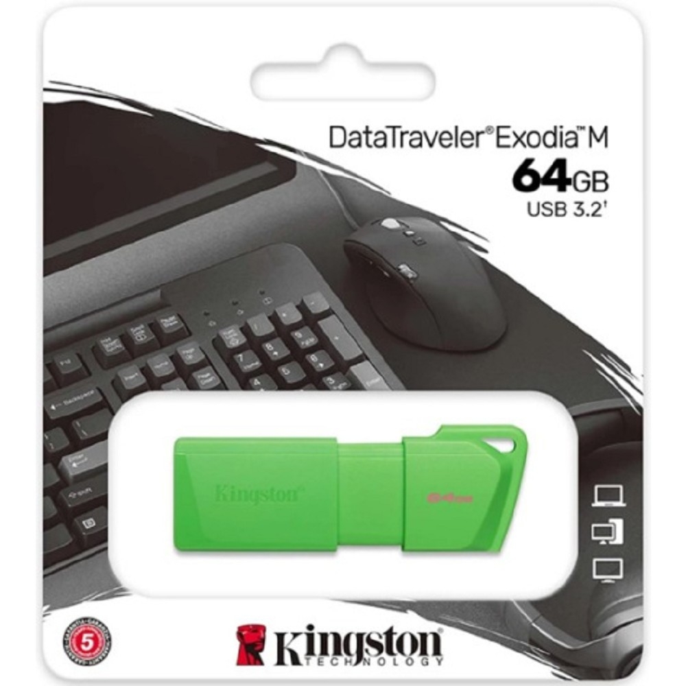 USB Flash накопитель 64GB Kingston DataTraveler Exodia M Neon Green (KC-U2L64-7LG)