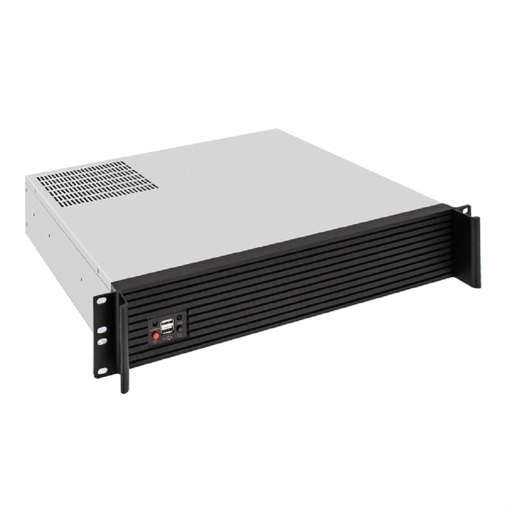 Exegate EX297727RUS Серверный корпус ExeGate Pro 2U400-04AL <RM 19", высота 2U, глубина 400, передняя панель - алюминий, без БП, 2*USB>