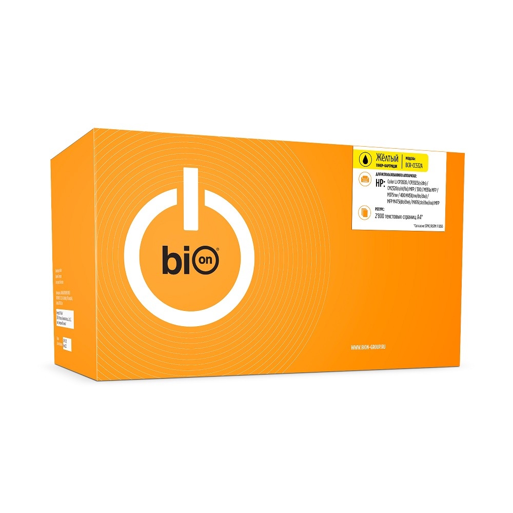 Bion BCR-CC532A Картридж для HP{ LaserJet CM2320/CP2025 }(2800 стр.), Желтый, с чипом