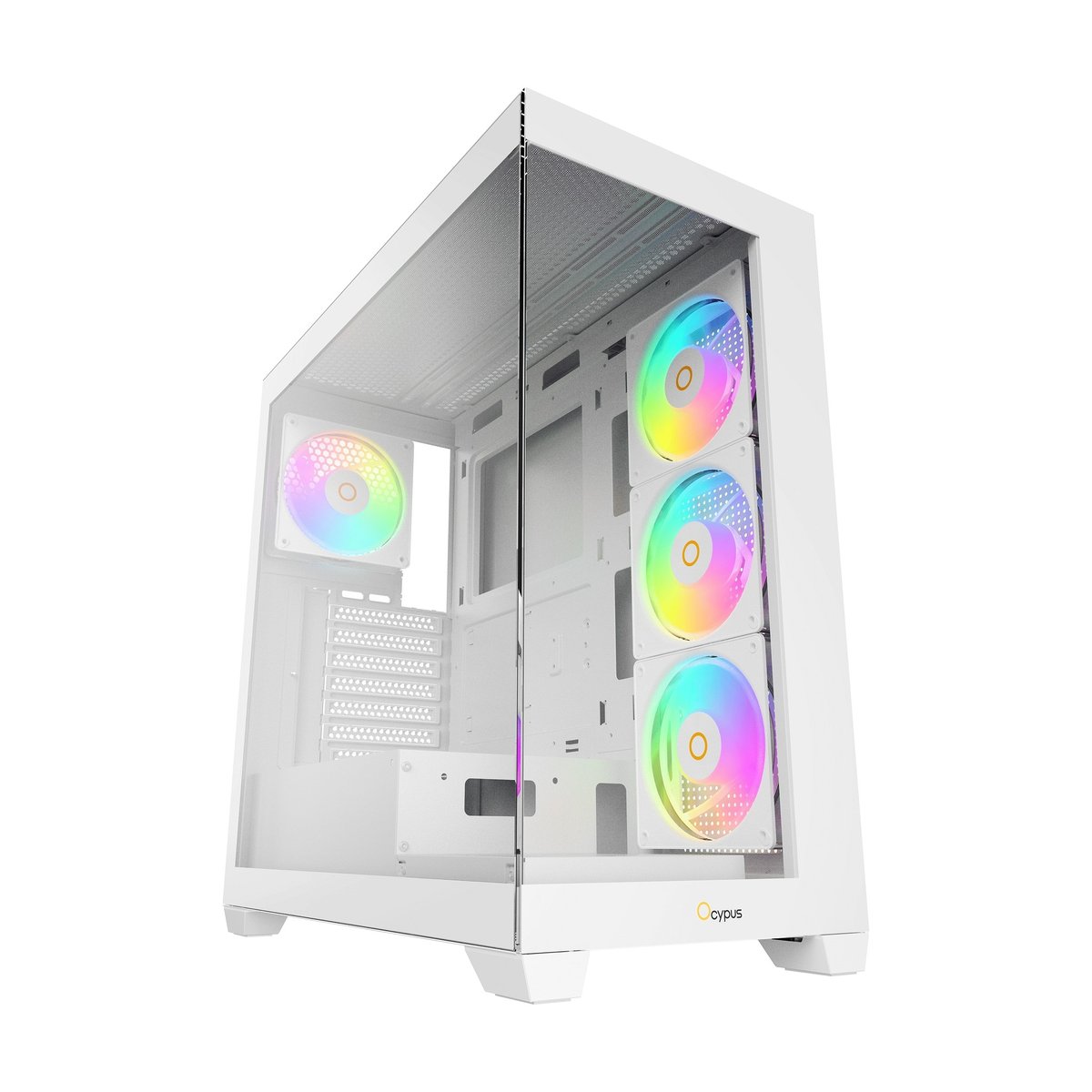 Case Ocypus Gamma C72 WH ARGB  ATX / win / white / 4 ARGB fans / no PSU / Tempered Glass