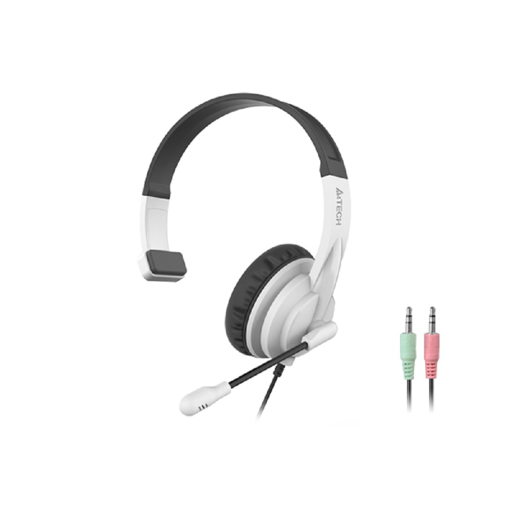 A4Tech HS-11 черный/белый 2м накладные оголовье (HS-11/3.5MM PLUG/BLACK+WHITE)