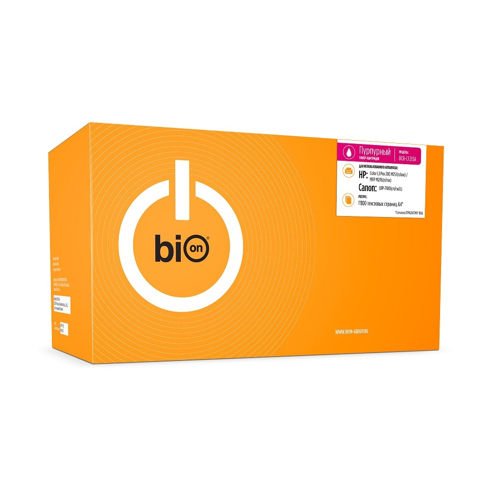 Bion BCR-CF213A Картридж для HP Laser Jet Pro 200/color M251nw/color M251n/color MFP M276n/color MFP M276nw(1800  стр.),Пурпурный, с чипом