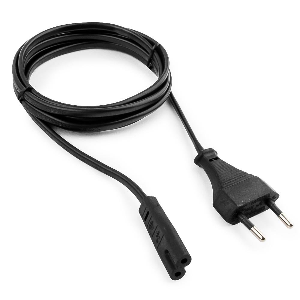 Кабель питания аудио/видео CABLEXPERT 1.8м, 2-pin, VDE, черный, пакет [PC-184/2-1.8M]