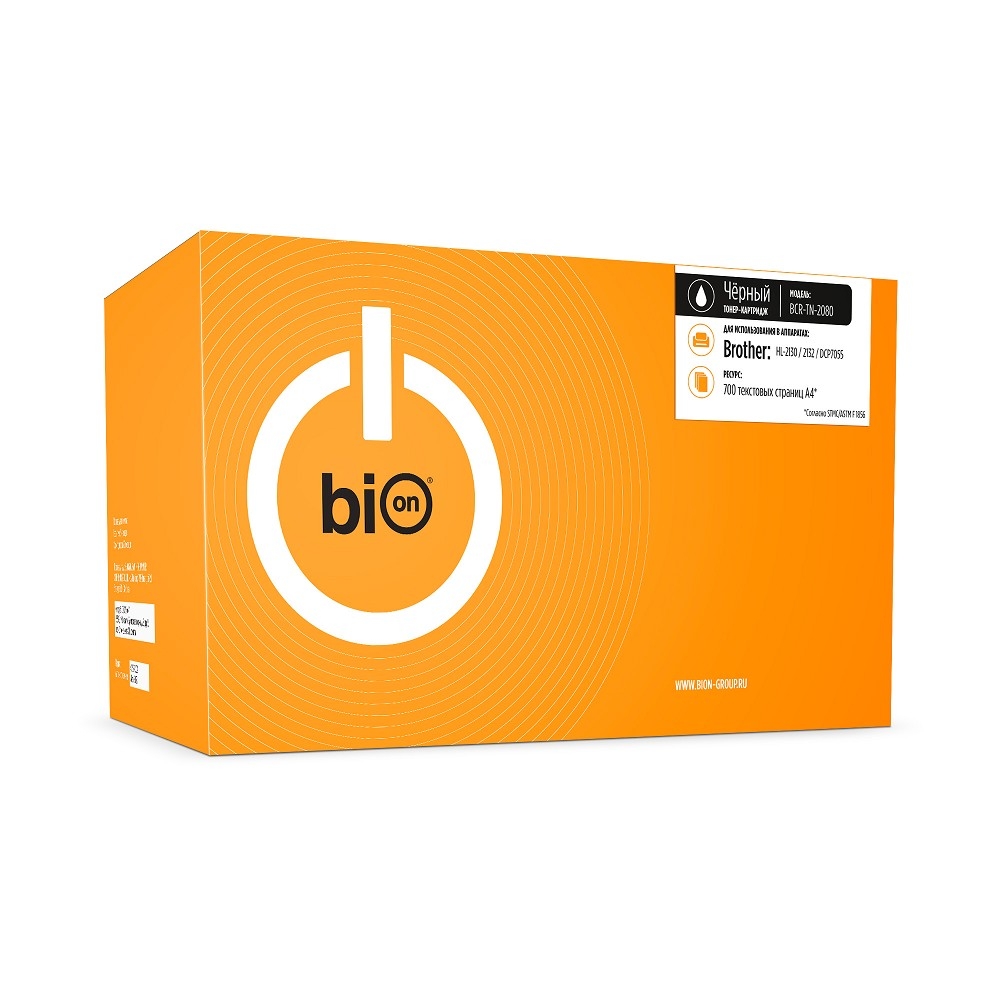 Bion BCR-TN-2080 Картридж для Brother DCP-7055/HL-2130/DCP-7055W (700  стр.), Черный, с чипом