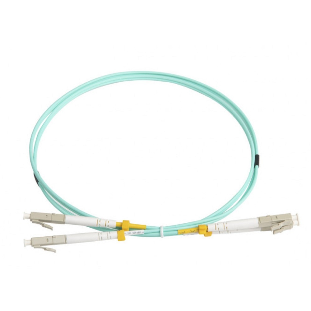 Кабель Hyperline  FC-D2-503-LC/PR-LC/PR-H-1M-LSZH-AQ Патч-корд волоконно-оптический (шнур) MM 50/125(OM3), LC-LC, duplex, 10G/40G, LSZH, 1 м