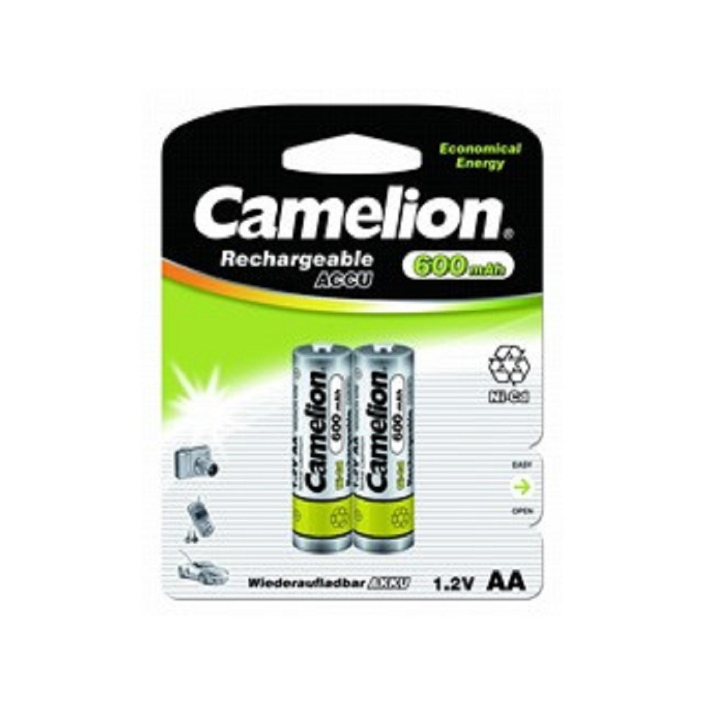 Camelion   AA- 600mAh Ni-Cd BL-2 (NC-AA600BP2, аккумулятор,1.2В)