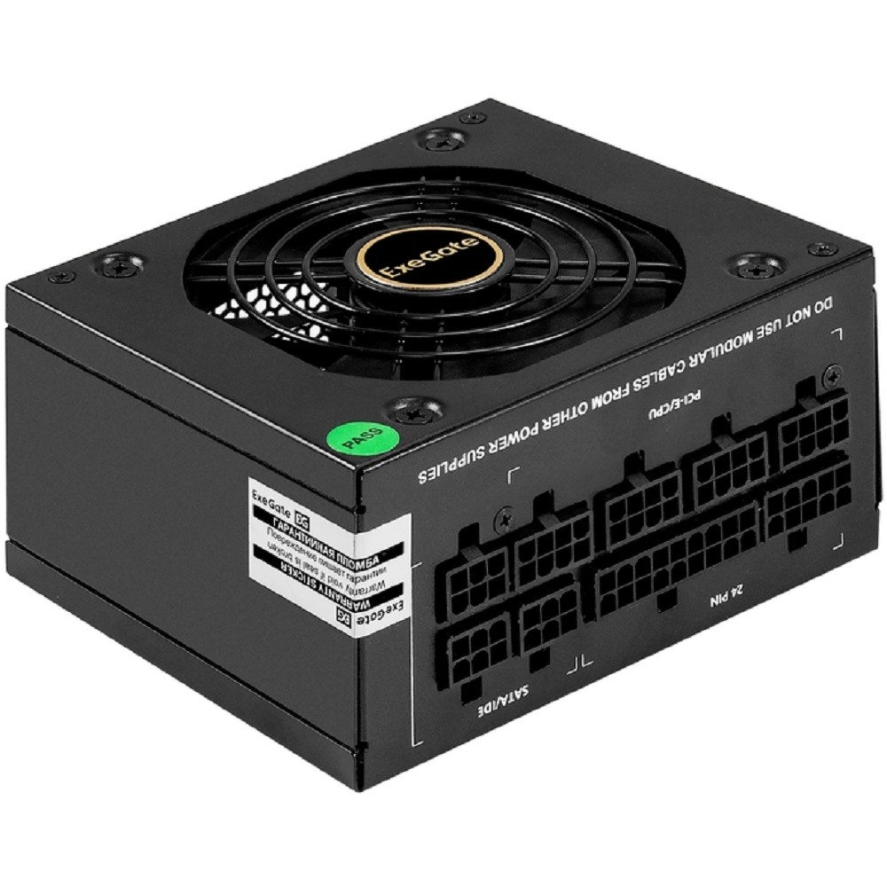 Повреждение упаковки Exegate EX297193RUS Блок питания 650W ExeGate M650 GOLD (SFX, APFC, КПД 90% (80 PLUS GOLD), 9cm fan, 24pin, (4+4)pin, 2xPCI-E, 6xSATA, 3xIDE, 1xFDD, Full Cable Management, black, 