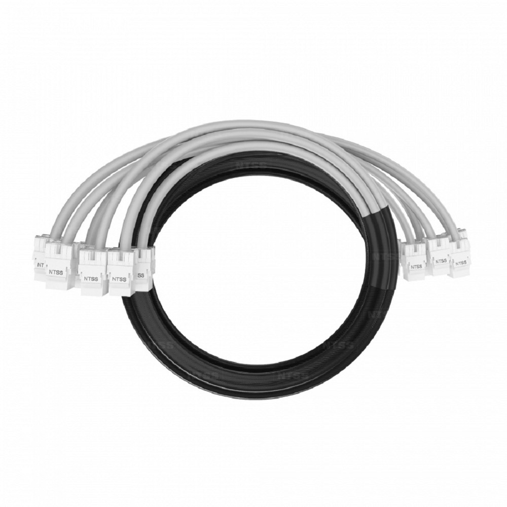 NTSS Кабельная сборка NTSS PREMIUM 6pc, UTP CAT6, оконцована разъемами KEYSTONE RJ45 UTP CAT6, заделка в чулке, вывод 0.6м, длина 10м, LSZH, серый NTSS-PC-PM-6-UTP-RJ45KJ-6-S-0.6-10.0-LSZH-GY
