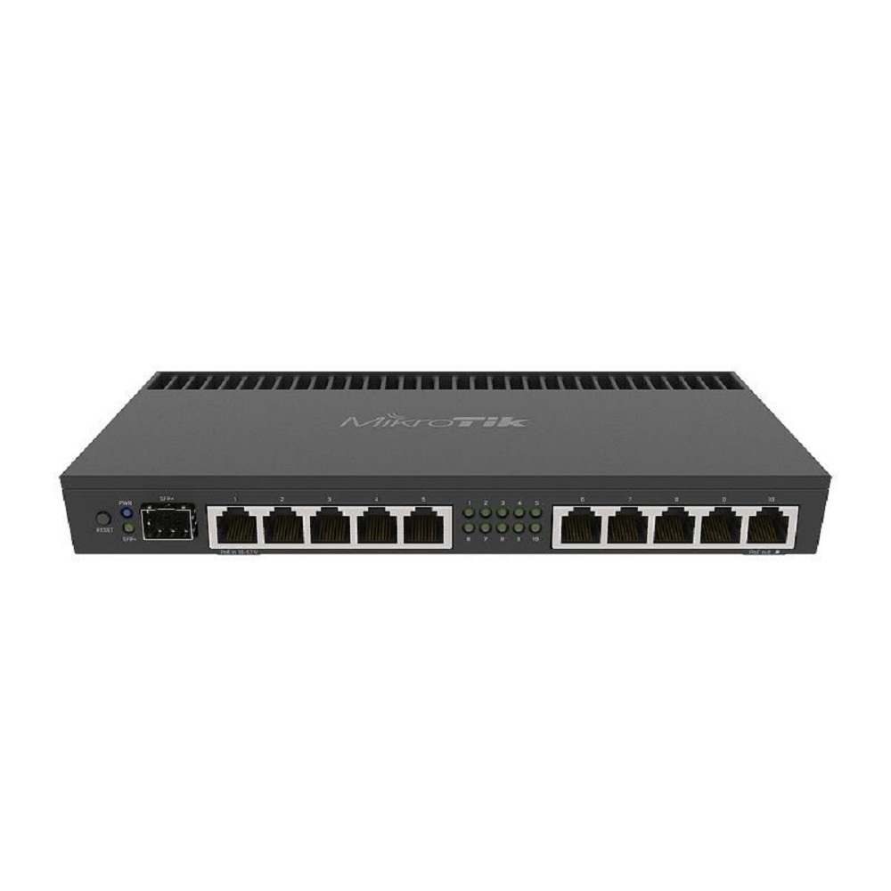 MikroTik RB4011iGS+RM  Маршрутизатор проводной, 1.4ГГц, 4 ядра, 1GB RAM, 512MB NAND, 10x 10/100/1000 LAN, 1 SFP+