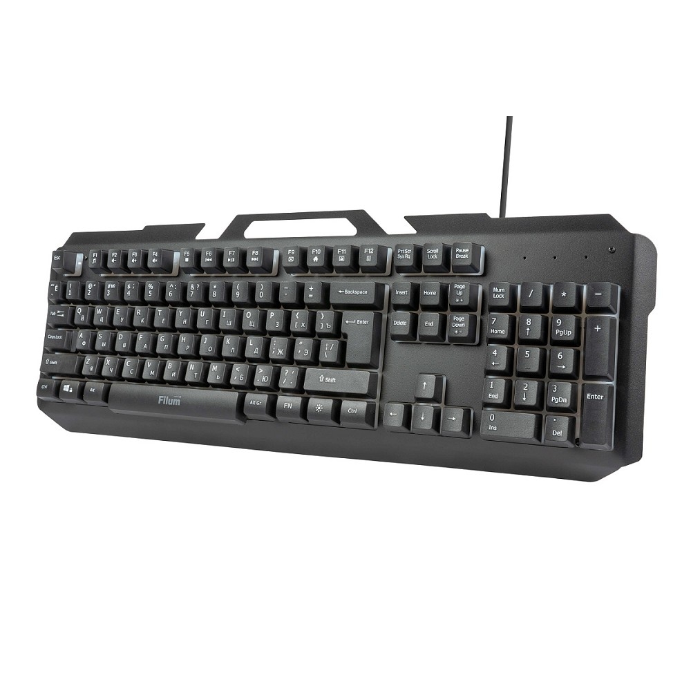 Клавиатура Filum FL-GKB05-BK-L USB., мембранная, подсветка клавиш, черная, Windows XP/Vista/7/8/10, MacOS