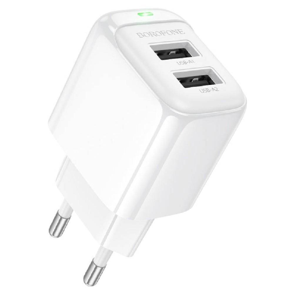 Сетевое ЗУ BOROFONE B-13741, BAS41A, 2 USB, 12W, белый