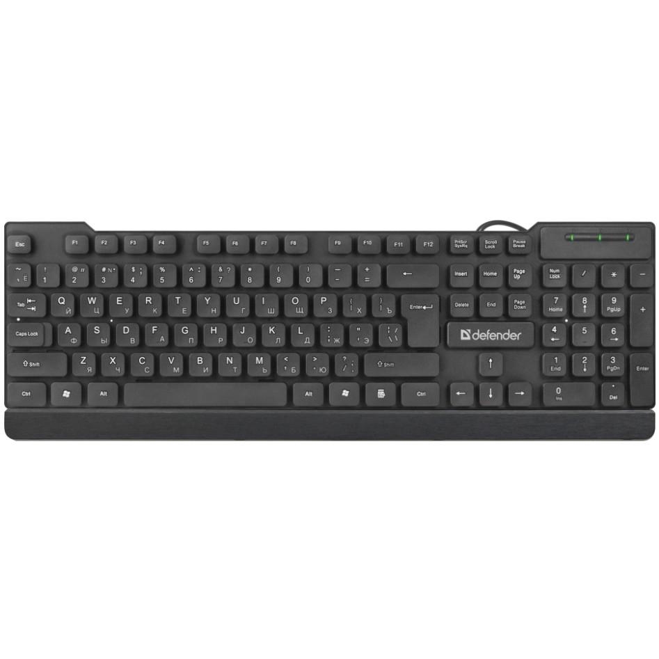 Defender Клавиатура Element HB-190 USB RU [45191] {Проводная,черный,полноразмерная}