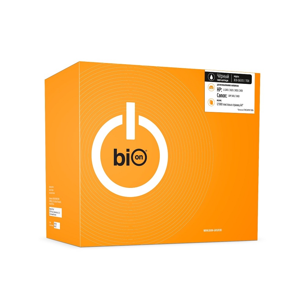 Bion  BCR-Q6511X/710H Картридж для HP LaserJet 2420/2420DN/2420N/2400/2420D/2410/2430; Canon LBP 3460 (12000  стр.), Черный, с чипом
