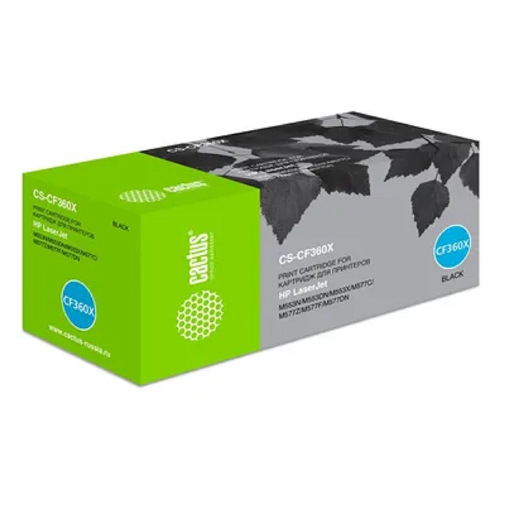 CACTUS CF360X Тонер Картридж Cactus CS-CF360X черный для HP CLJ M552dn/M553dn/M553N/M553x (12500стр.)